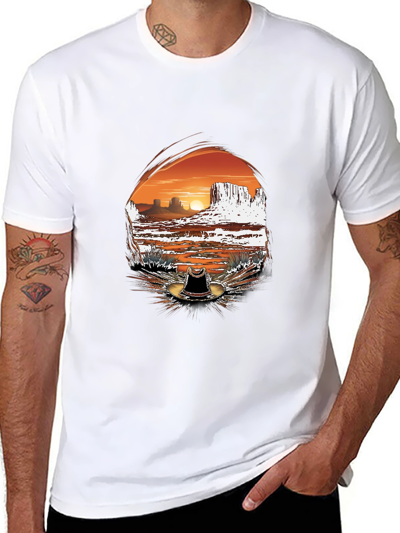 Desert Sunset Graphic Tee - Western Style