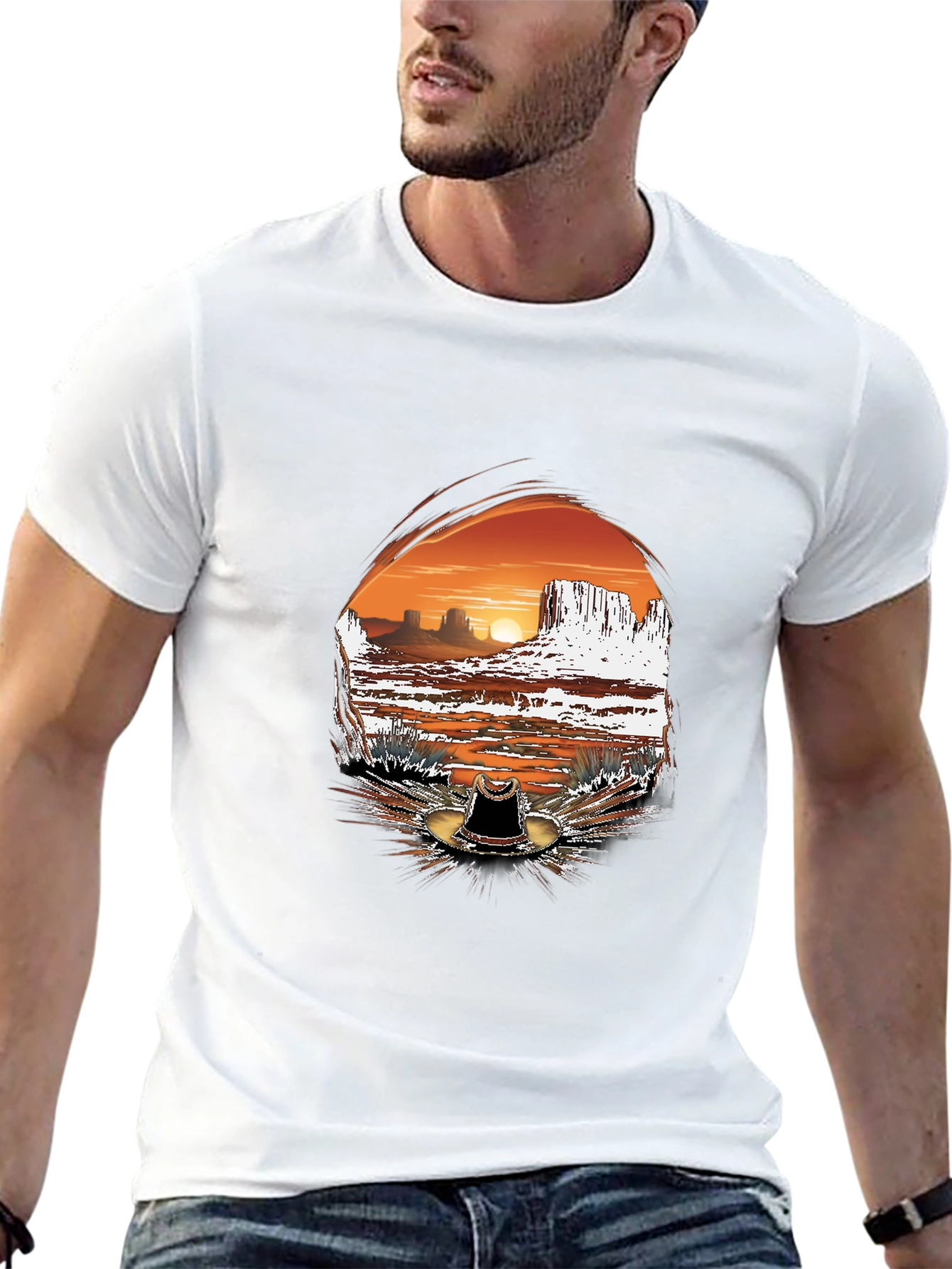 Desert Sunset Graphic Tee - Western Style