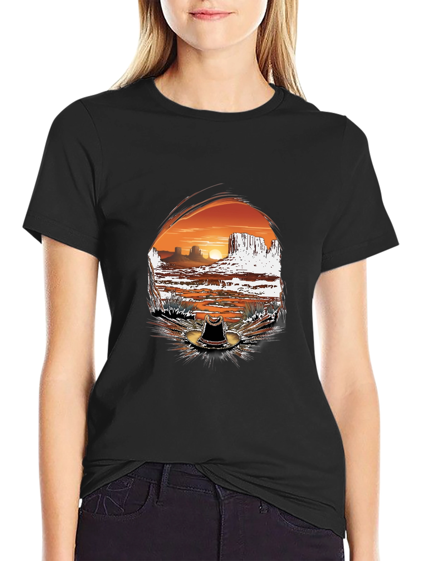 Desert Sunset Graphic Tee - Western Style