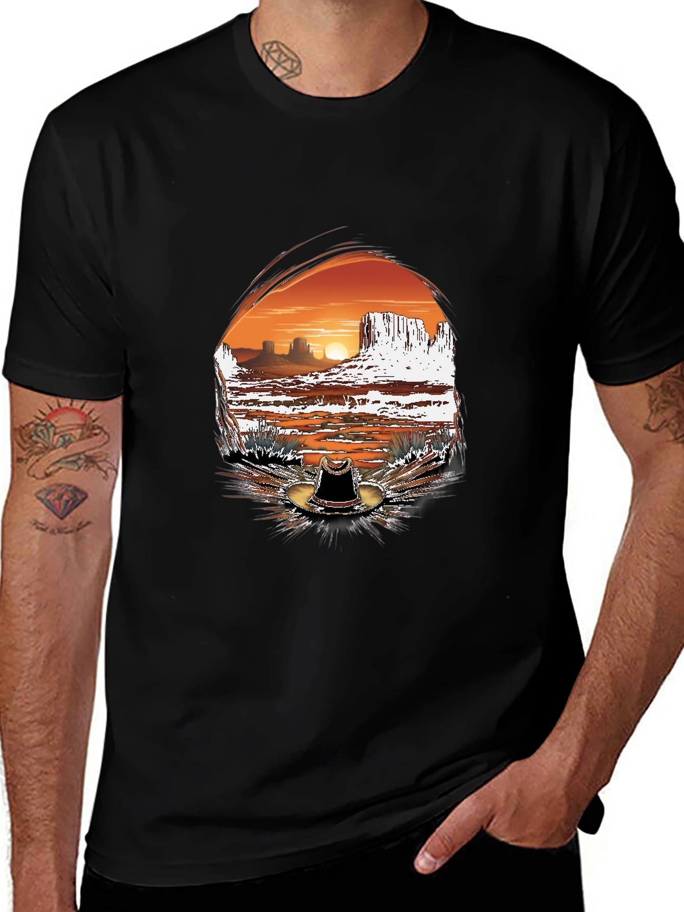 Desert Sunset Graphic Tee - Western Style