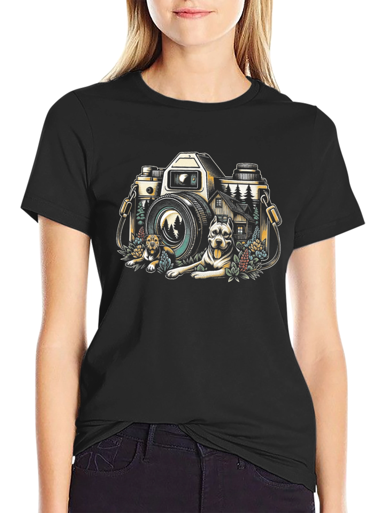 Camera & Dog Graphic Tee