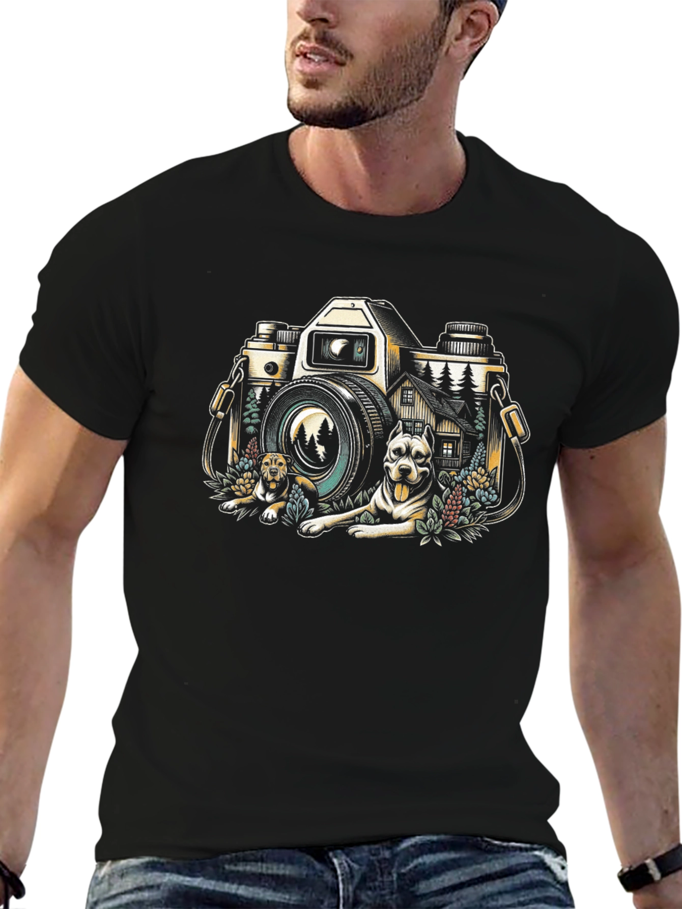 Camera & Dog Graphic Tee