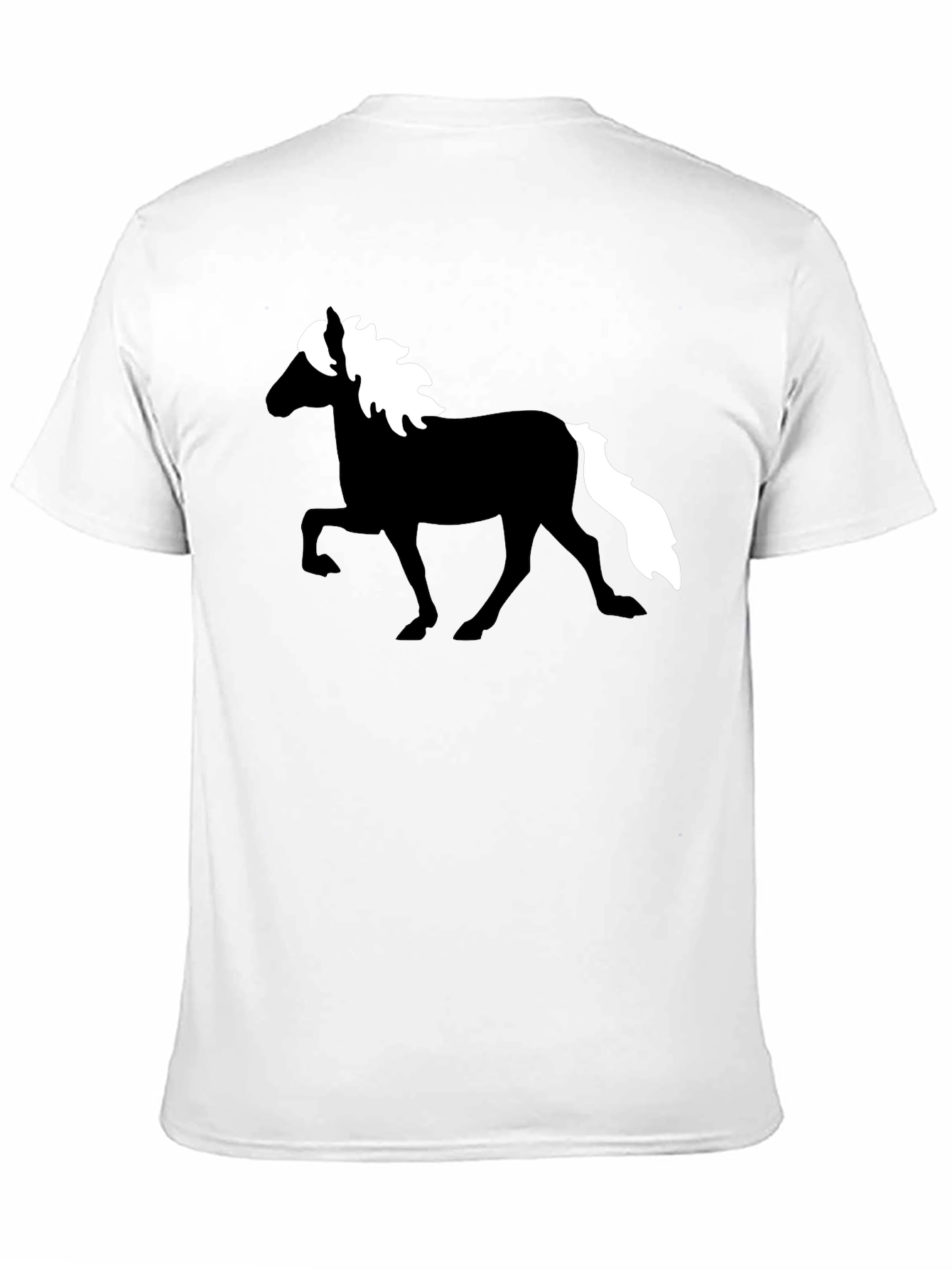 Horse Silhouette Graphic Tee - Black Cotton T-Shirt
