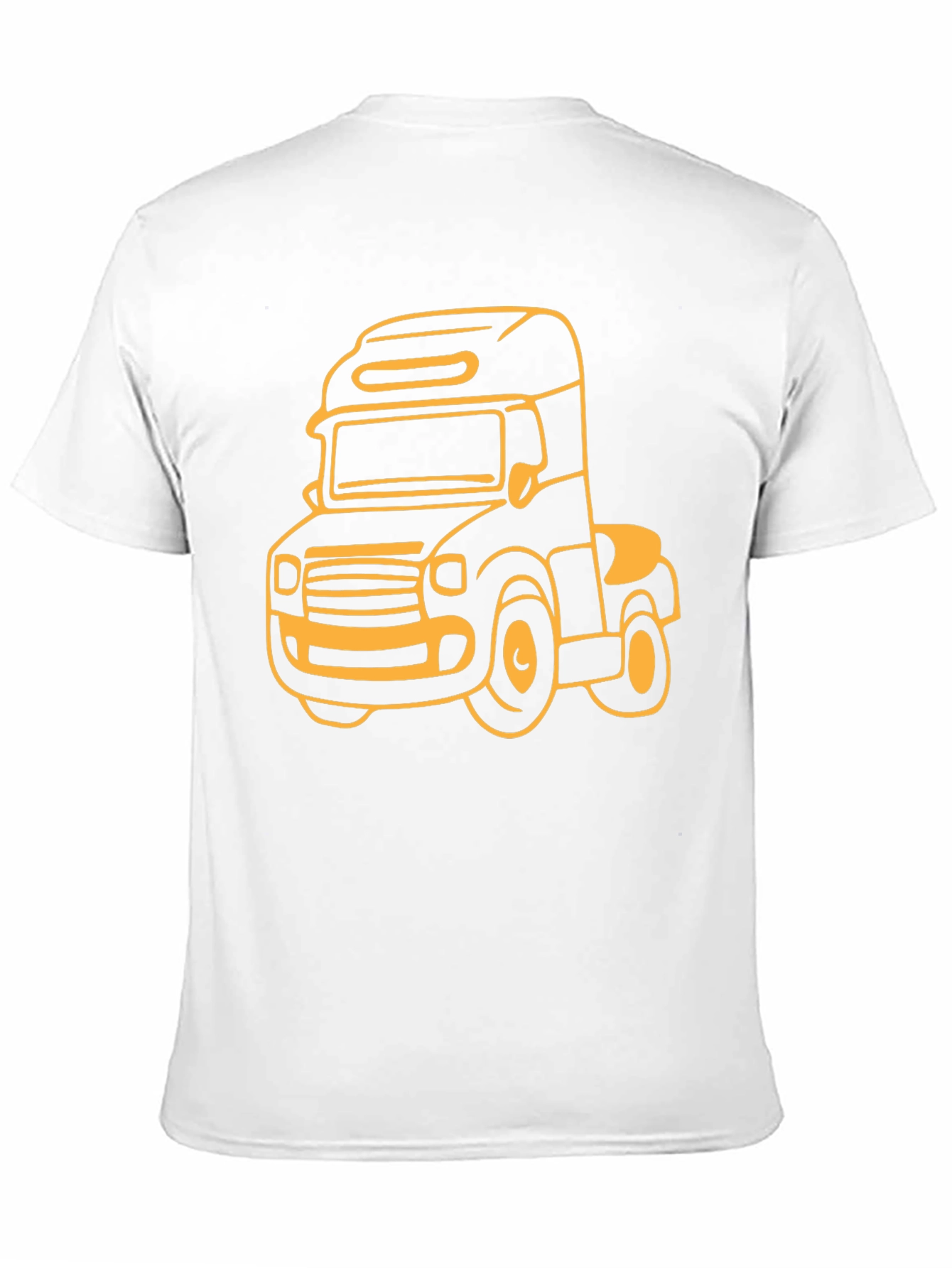 Cartoon Truck Graphic Tee - Black Cotton T-Shirt