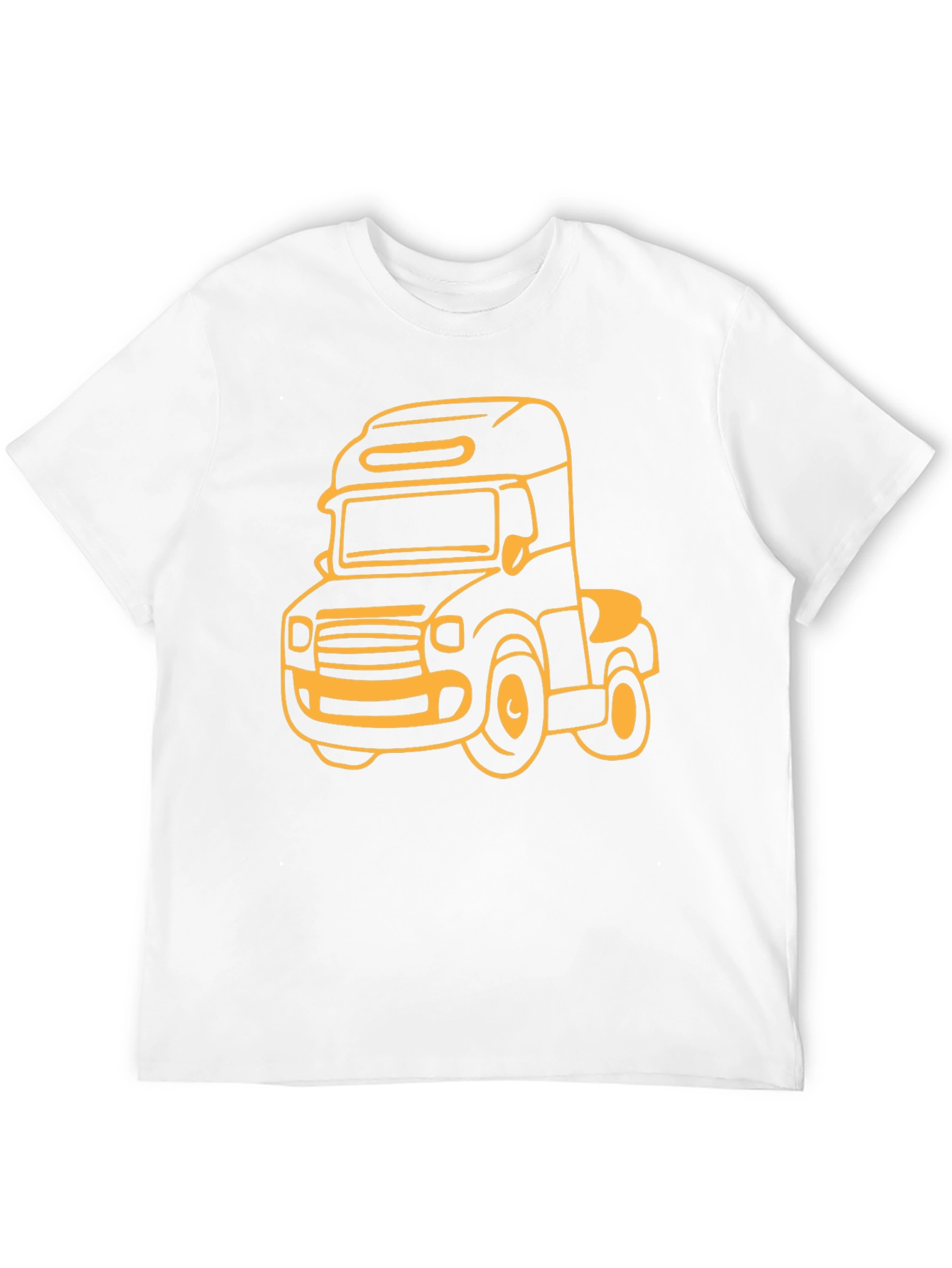 Cartoon Truck Graphic Tee - Black Cotton T-Shirt