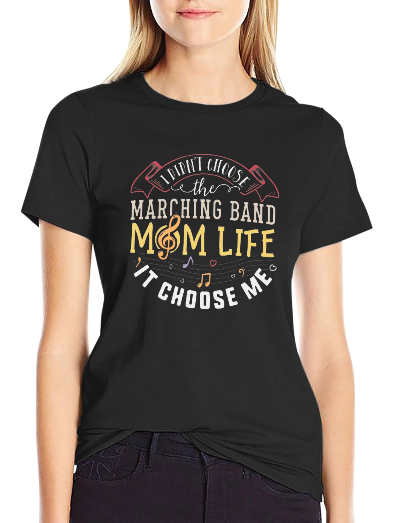 Marching Band Mom Life Black T-Shirt
