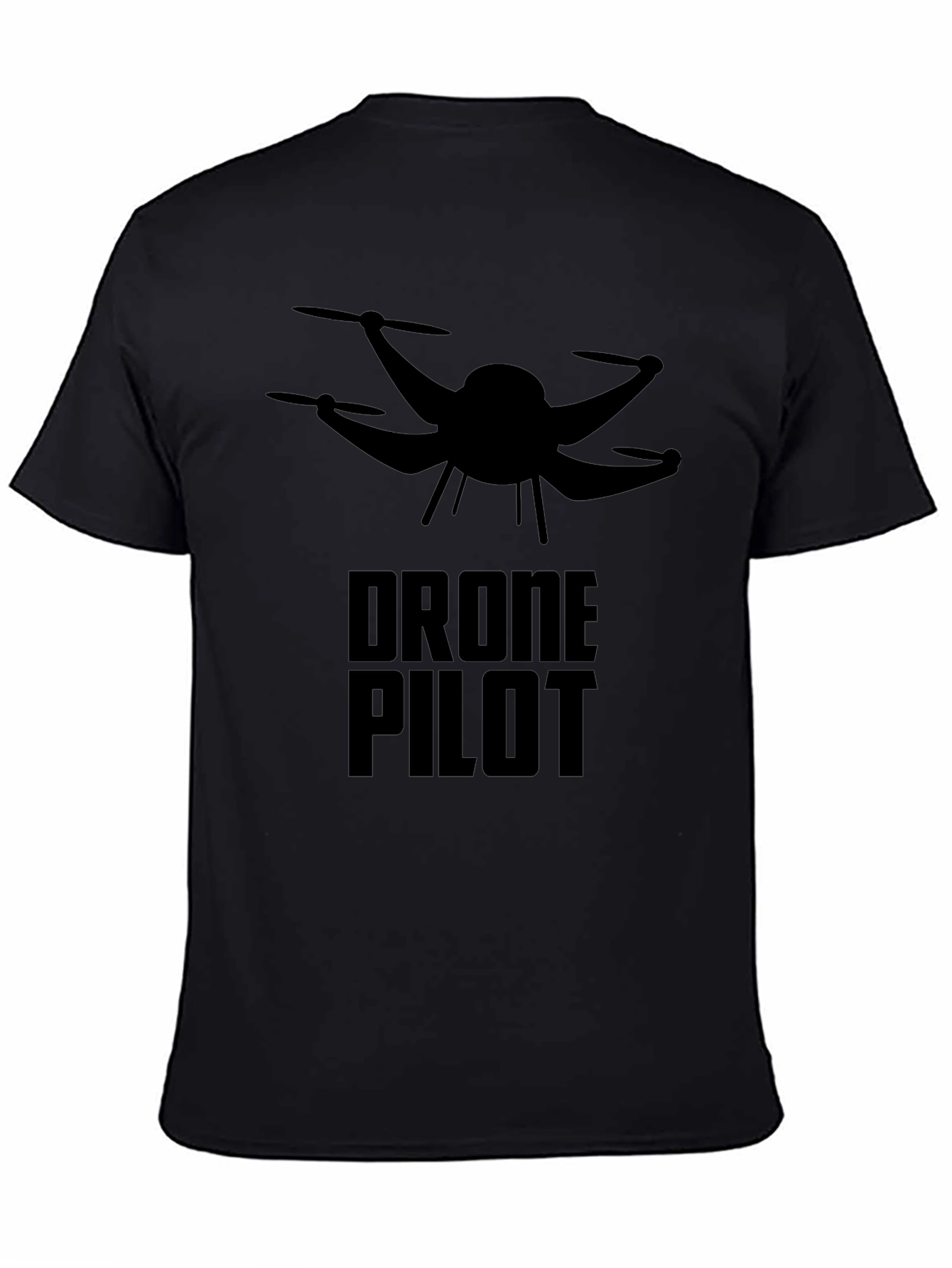 Drone Pilot Graphic Tee - Black Cotton T-Shirt