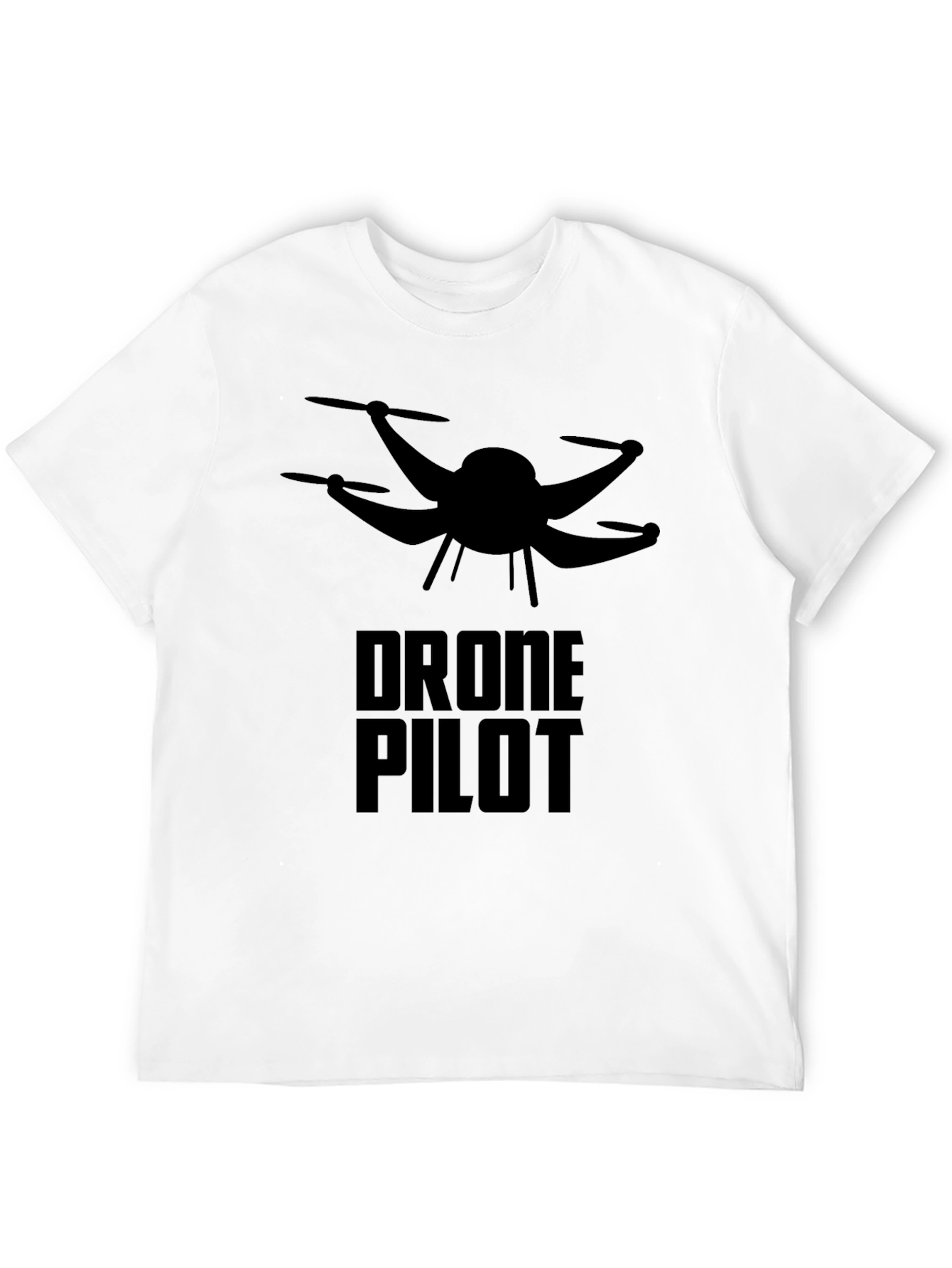Drone Pilot Graphic Tee - Black Cotton T-Shirt