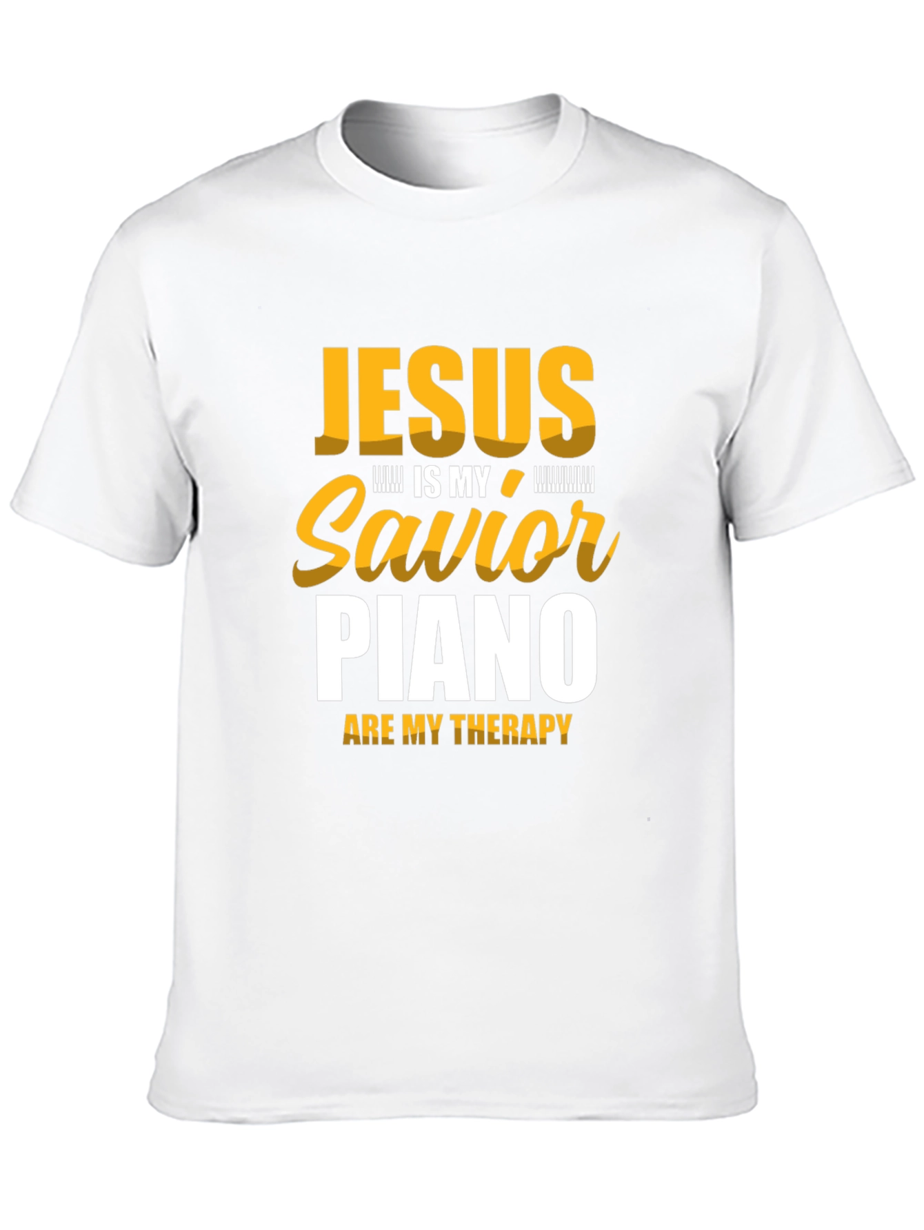 Jesus is My Savior Piano Therapy Black T-Shirt