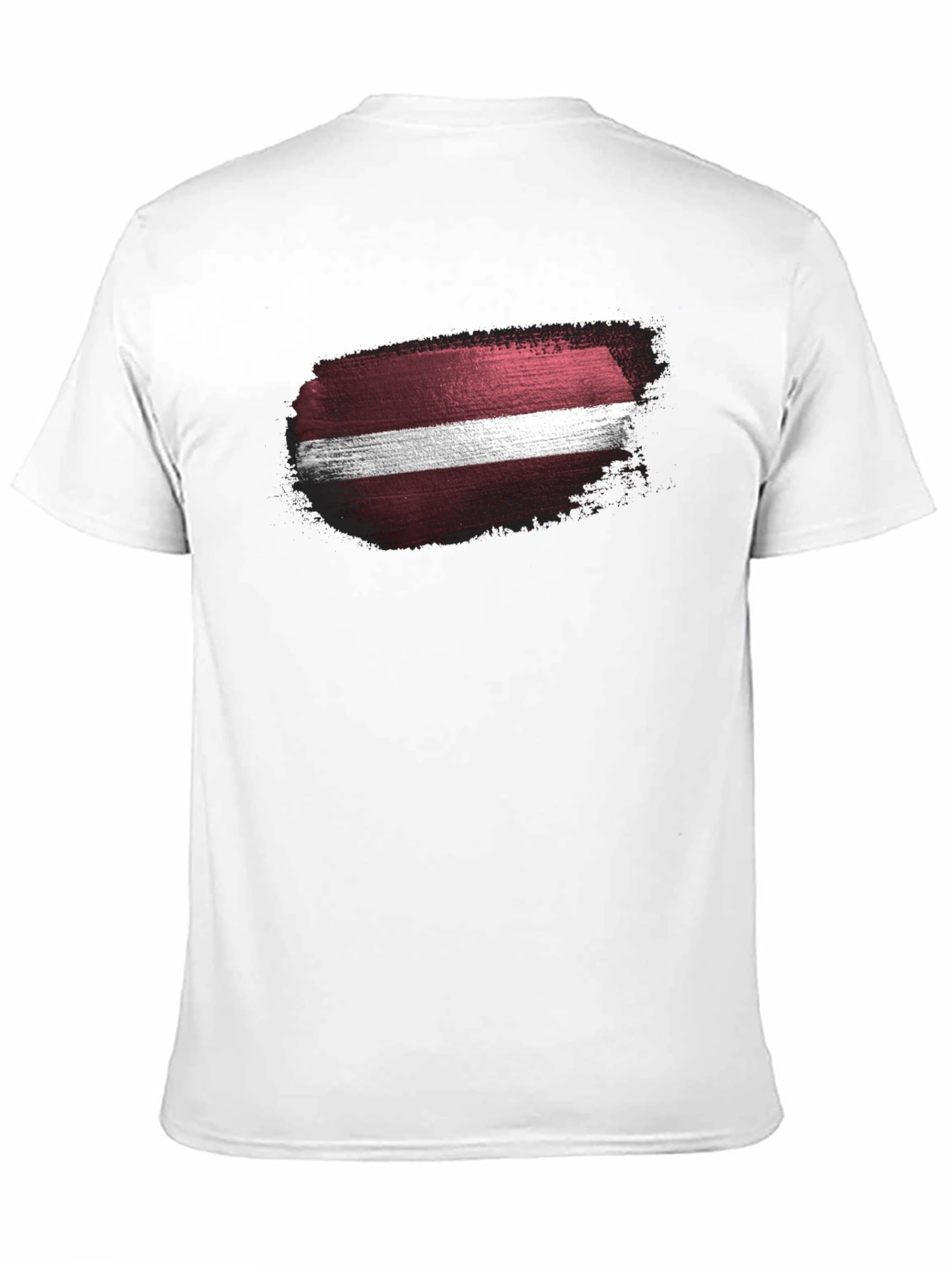 Latvia Flag Grunge Style Black T-Shirt