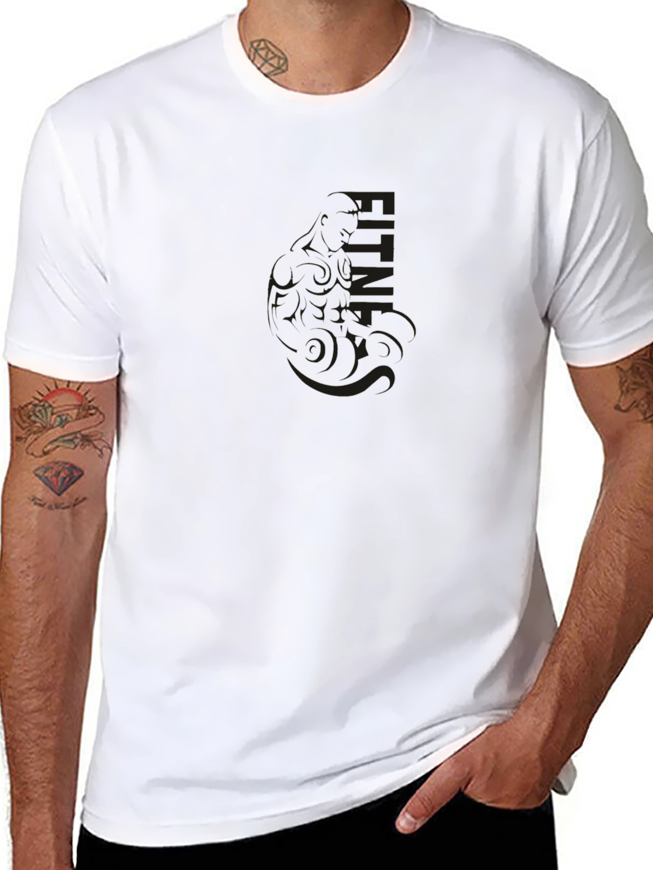 Mens Black Graphic T-Shirt - Casual Style