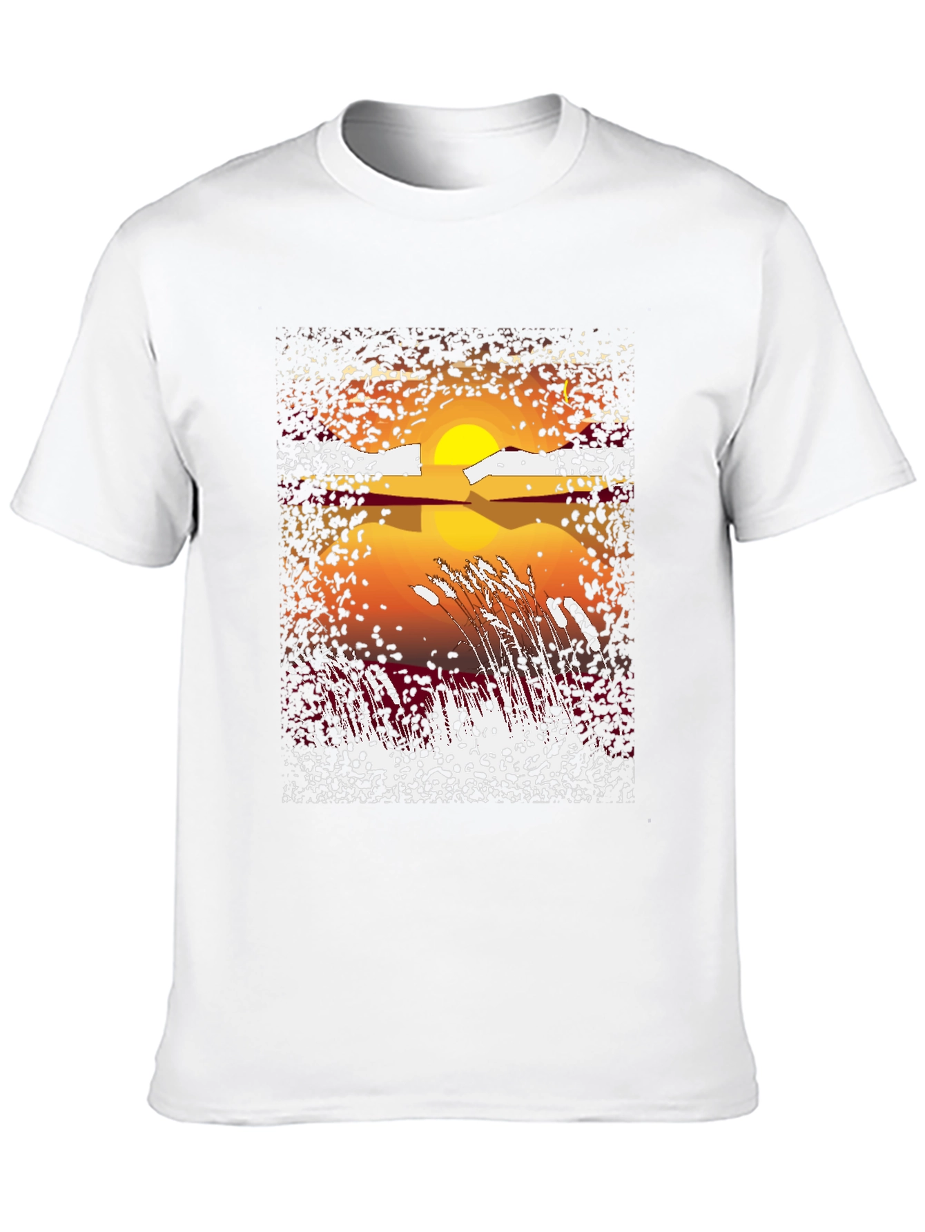 Sunset Lake Graphic Tee - Stylish Black T-Shirt