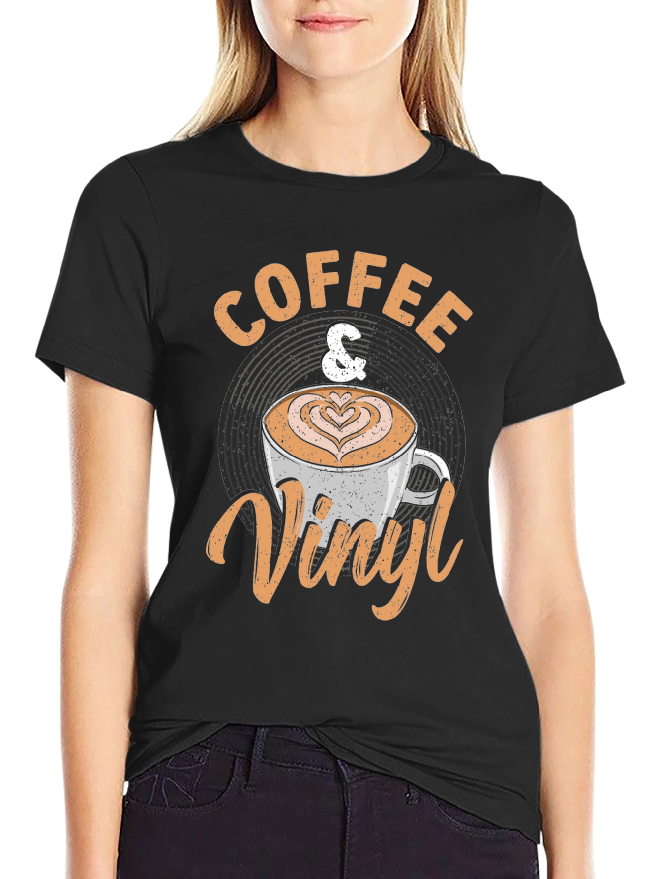 Coffee & Vinyl Graphic Tee - Music Lovers Shirt
