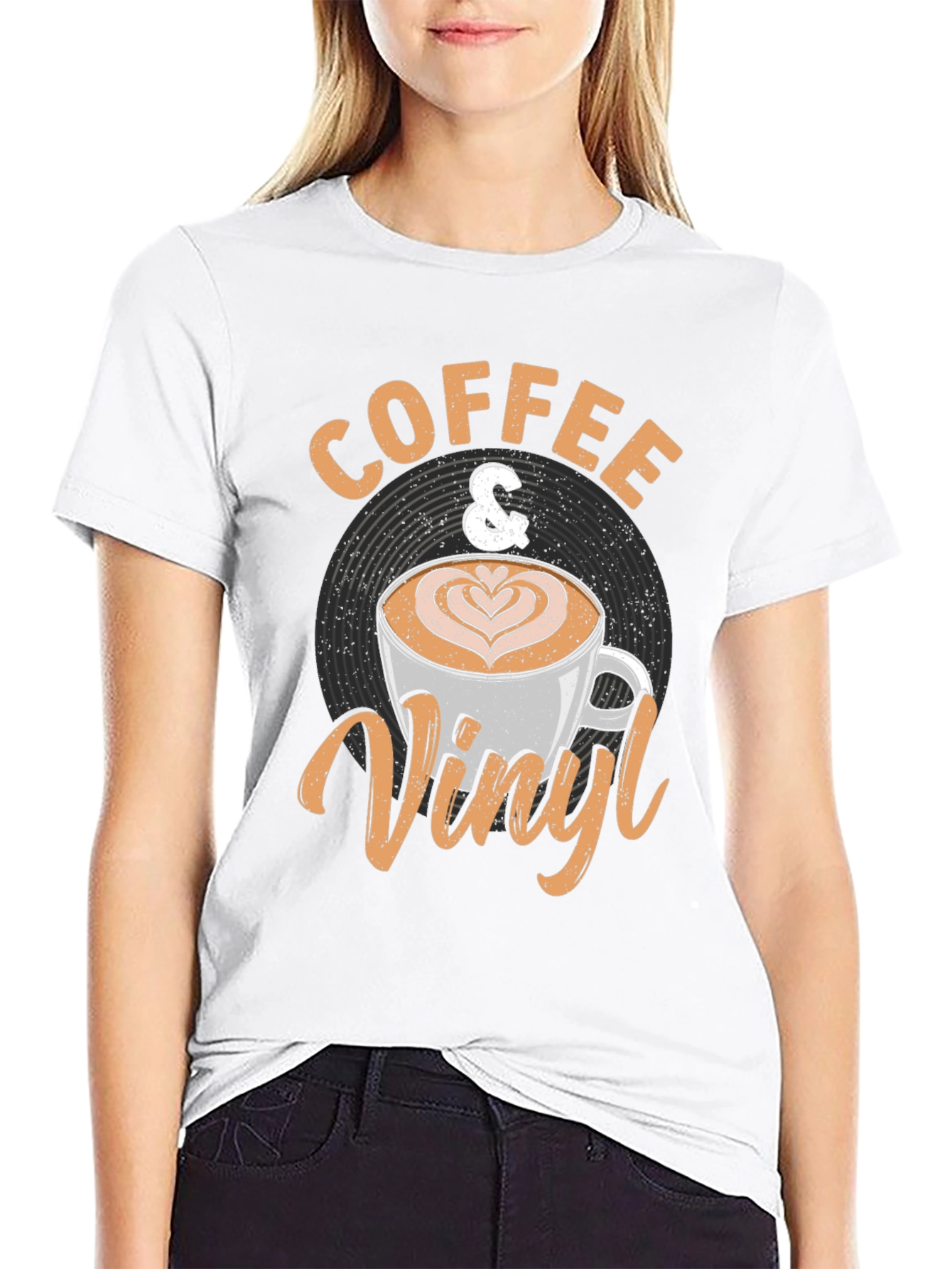 Coffee & Vinyl Graphic Tee - Music Lovers Shirt