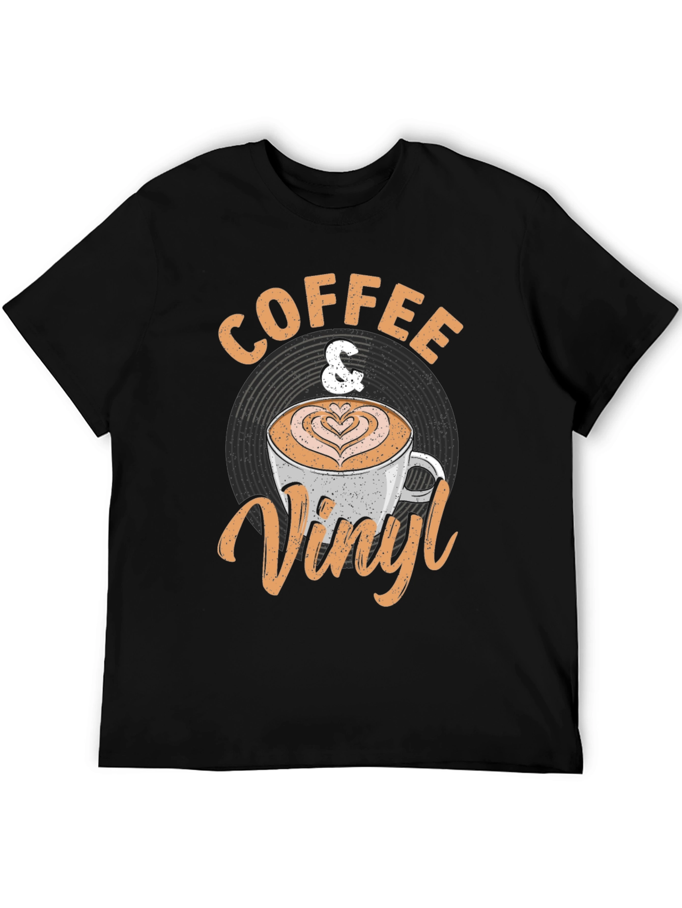 Coffee & Vinyl Graphic Tee - Music Lovers Shirt