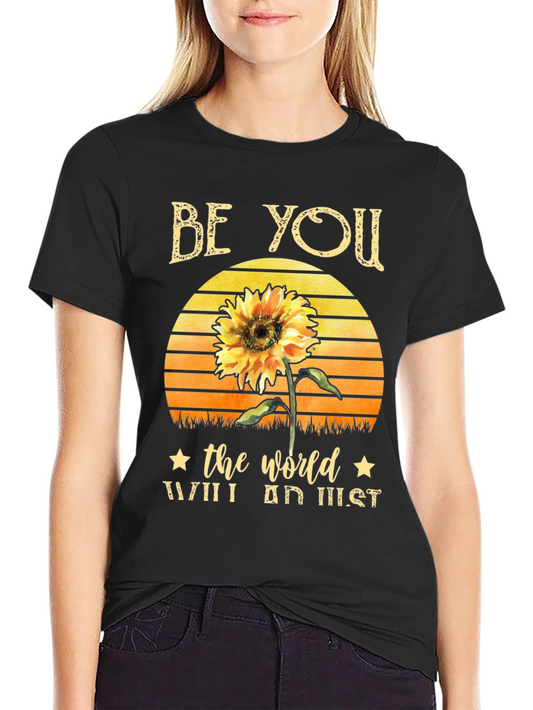 Be You Sunflower Graphic Tee - Inspiring Comfort