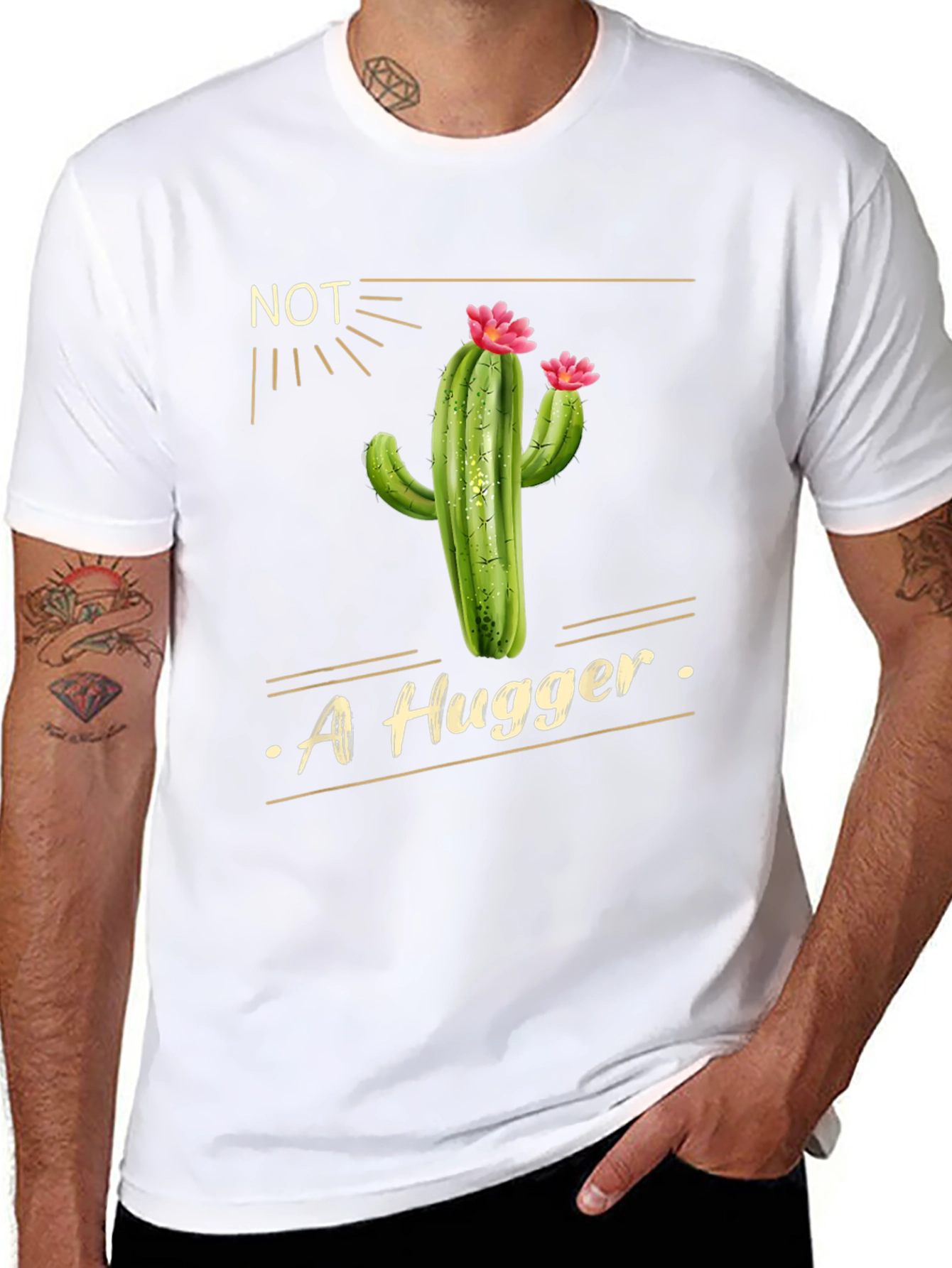 Not A Hugger Cactus Graphic Tee