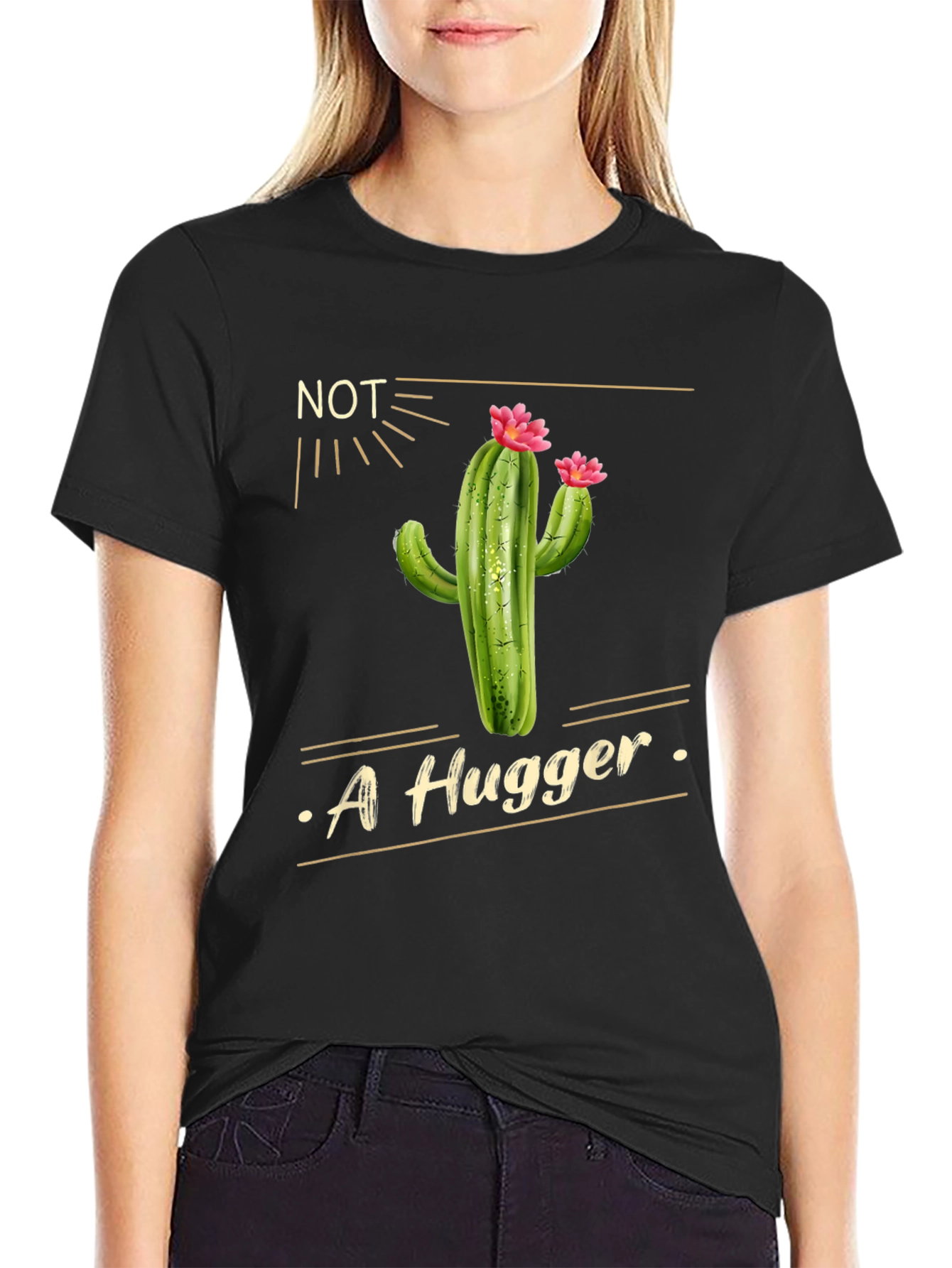 Not A Hugger Cactus Graphic Tee