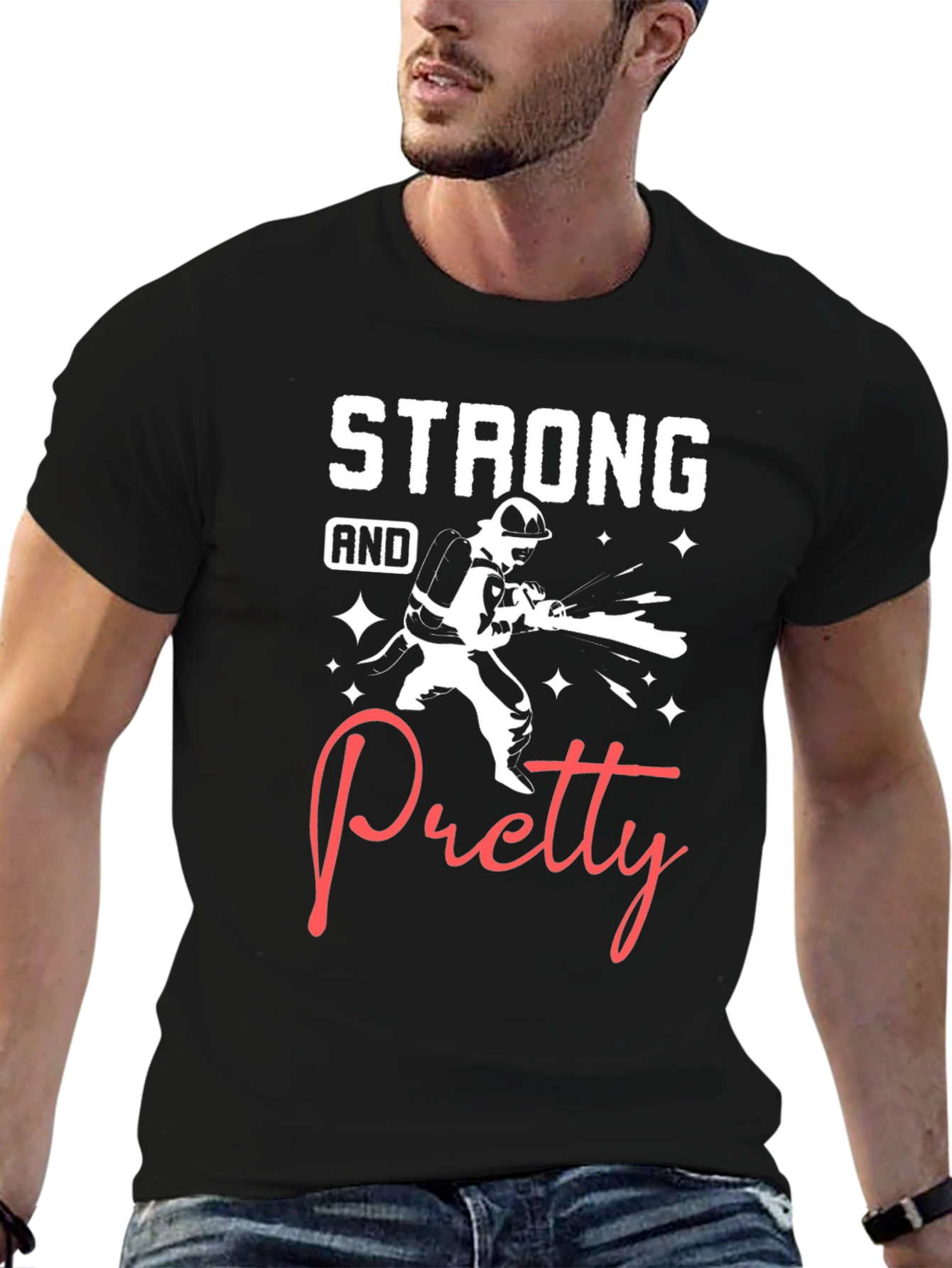 Strong and Pretty Firefighter T-Shirt