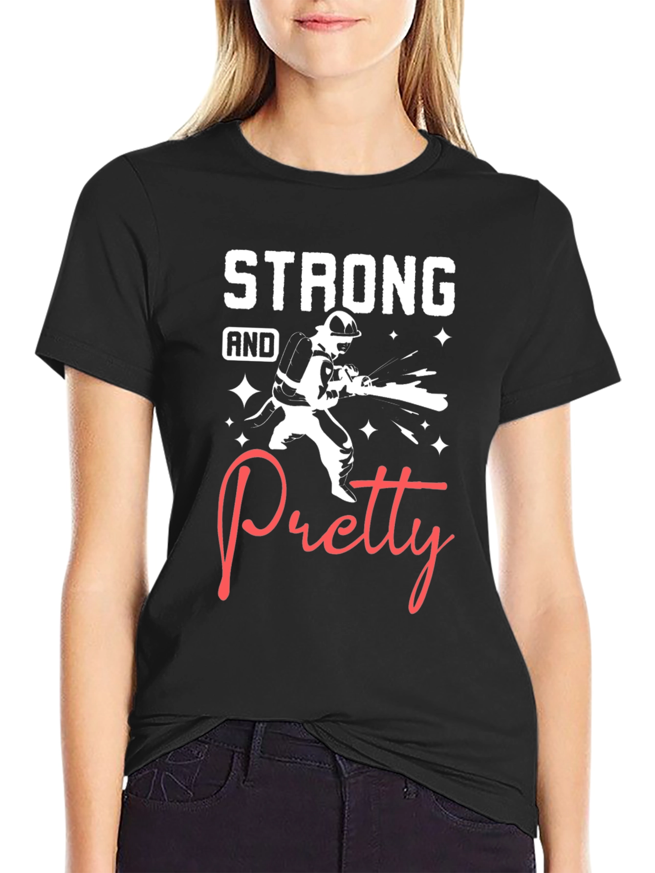 Strong and Pretty Firefighter T-Shirt