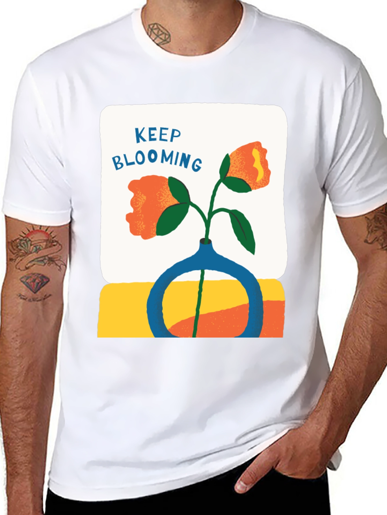 Keep Blooming Graphic Tee - Black Casual Shirt