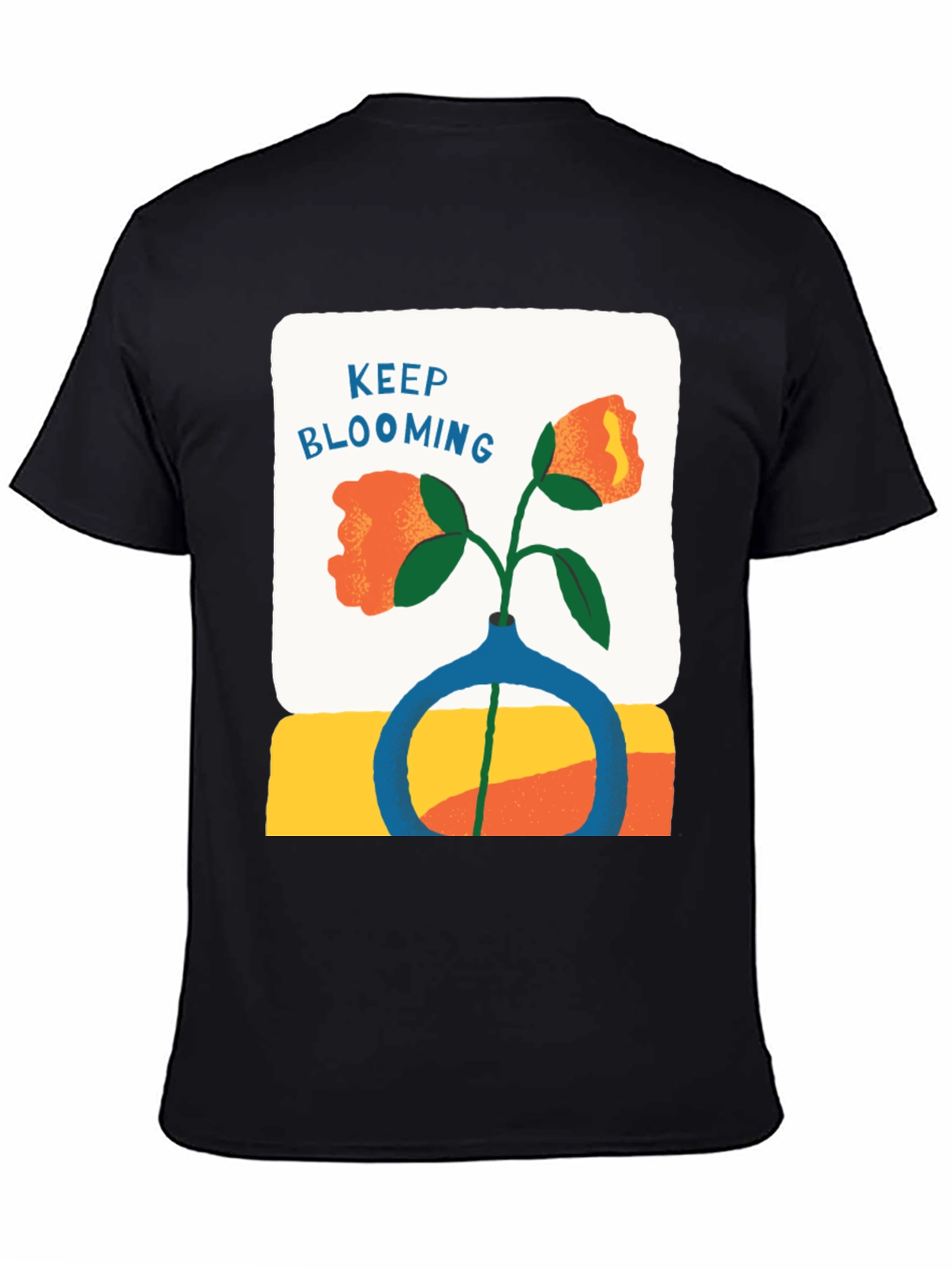 Keep Blooming Graphic Tee - Black Casual Shirt