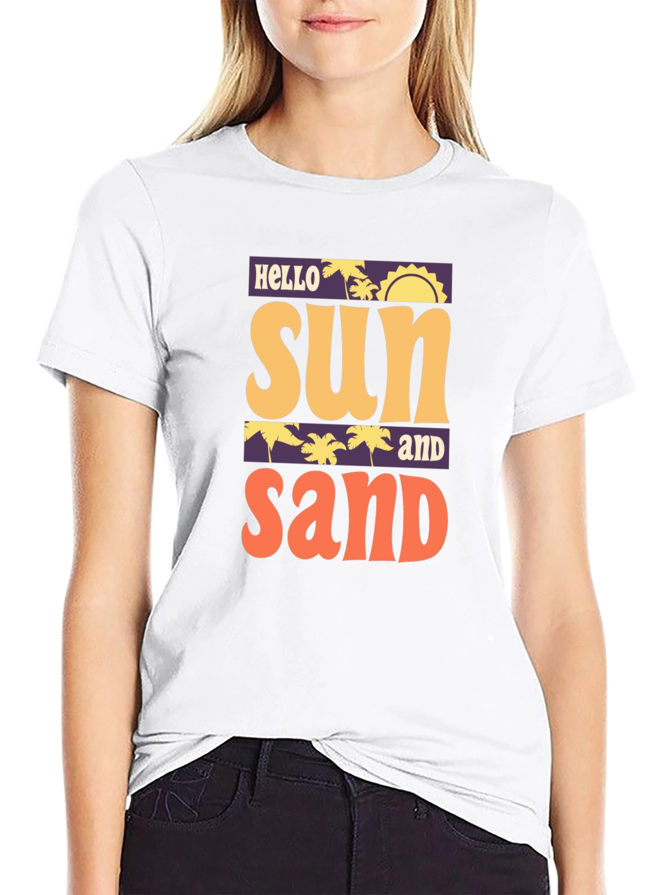 Hello Sun and Sand Graphic Tee