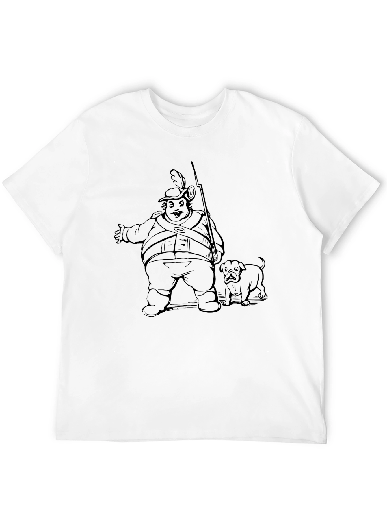 Humorous Cartoon Graphic Black T-Shirt