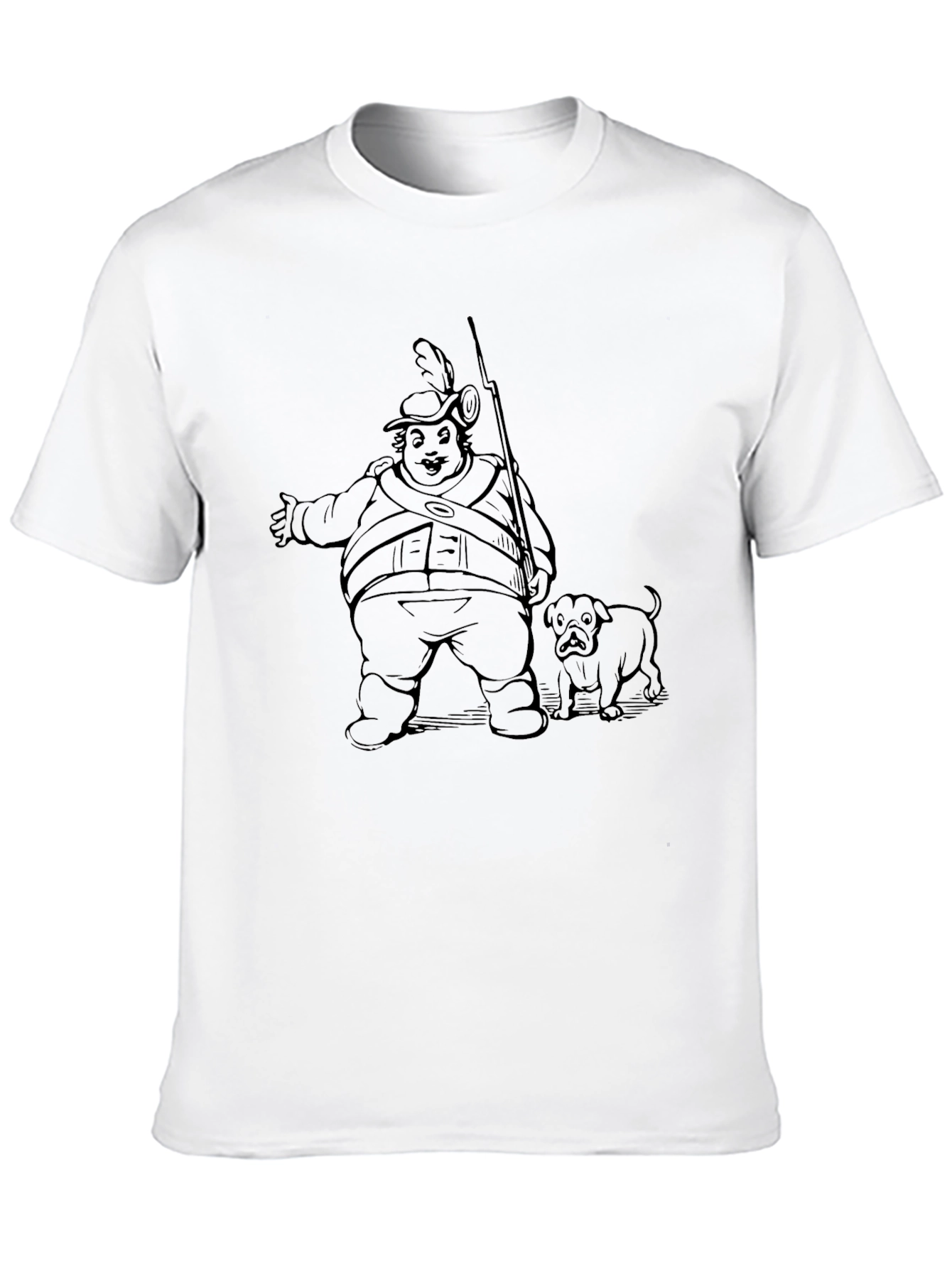 Humorous Cartoon Graphic Black T-Shirt