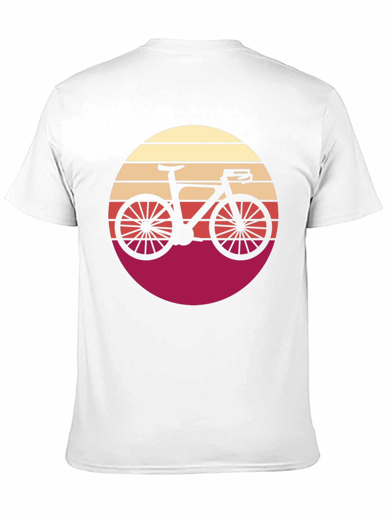 Retro Bicycle Sunset Graphic Tee - Black Cotton T-Shirt