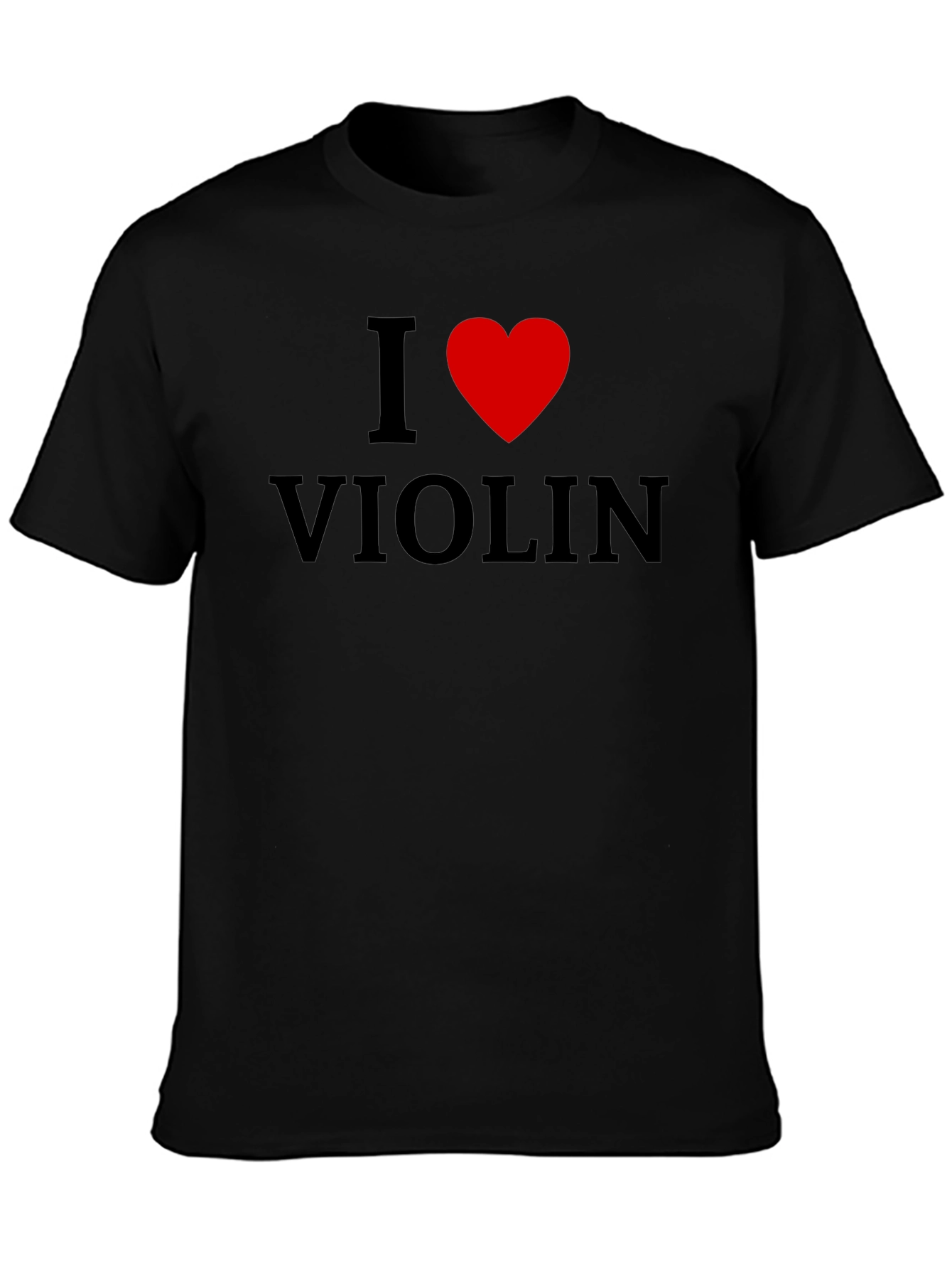 I Heart Violin Black T-Shirt Music Lover Tee