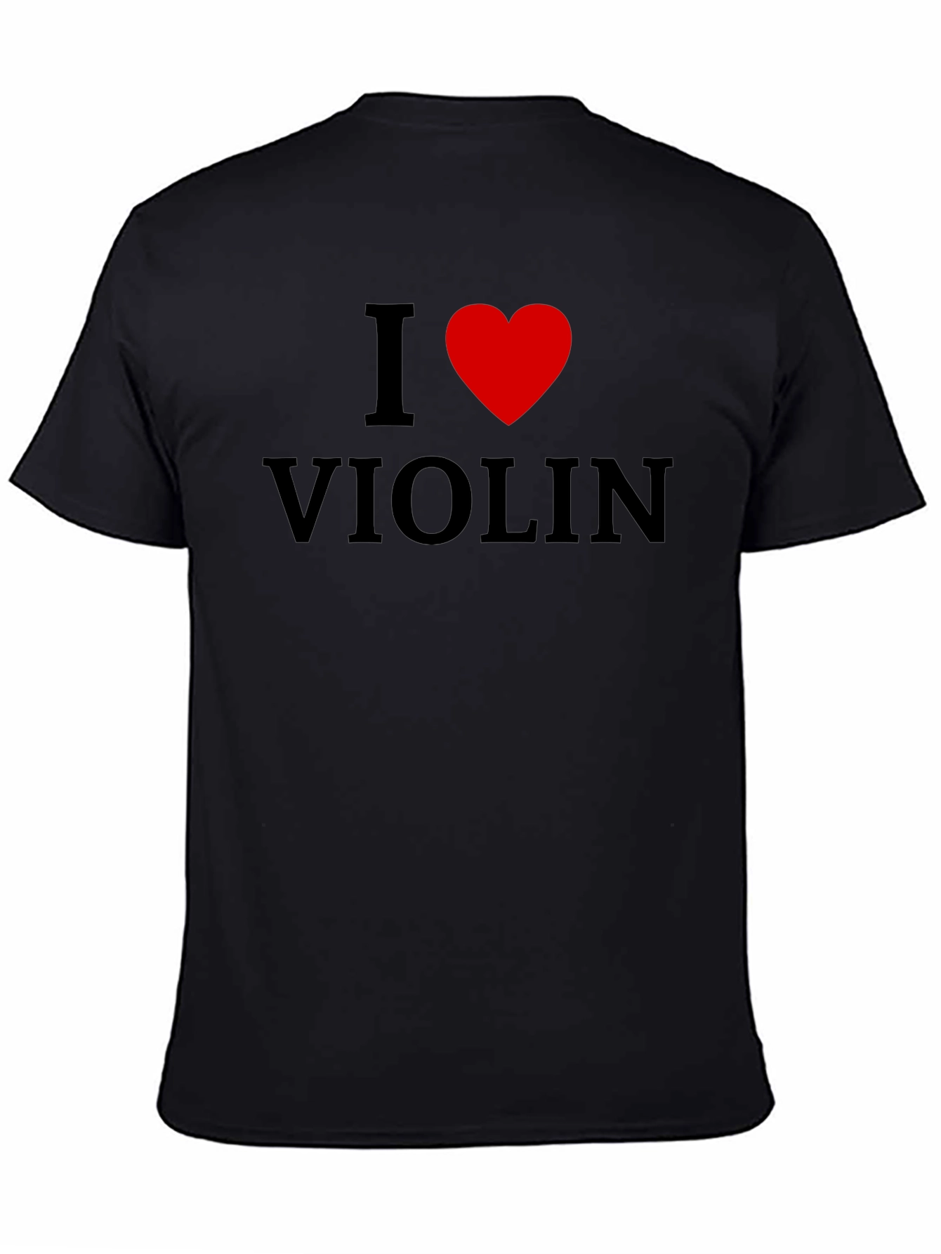 I Heart Violin Black T-Shirt Music Lover Tee