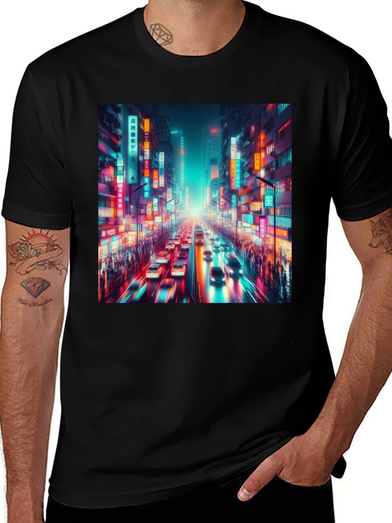 Neon Cityscape T-Shirt