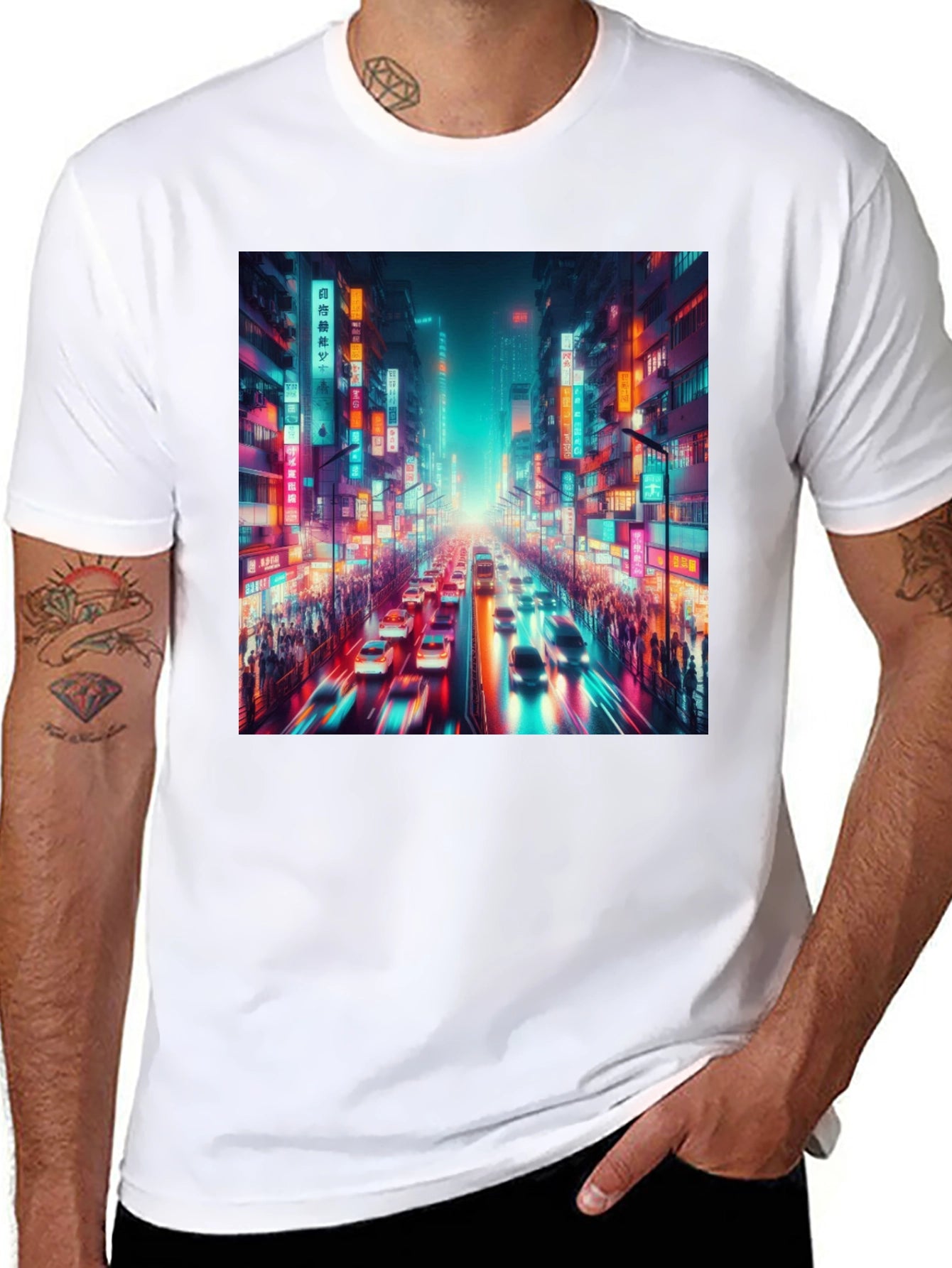 Neon Cityscape T-Shirt
