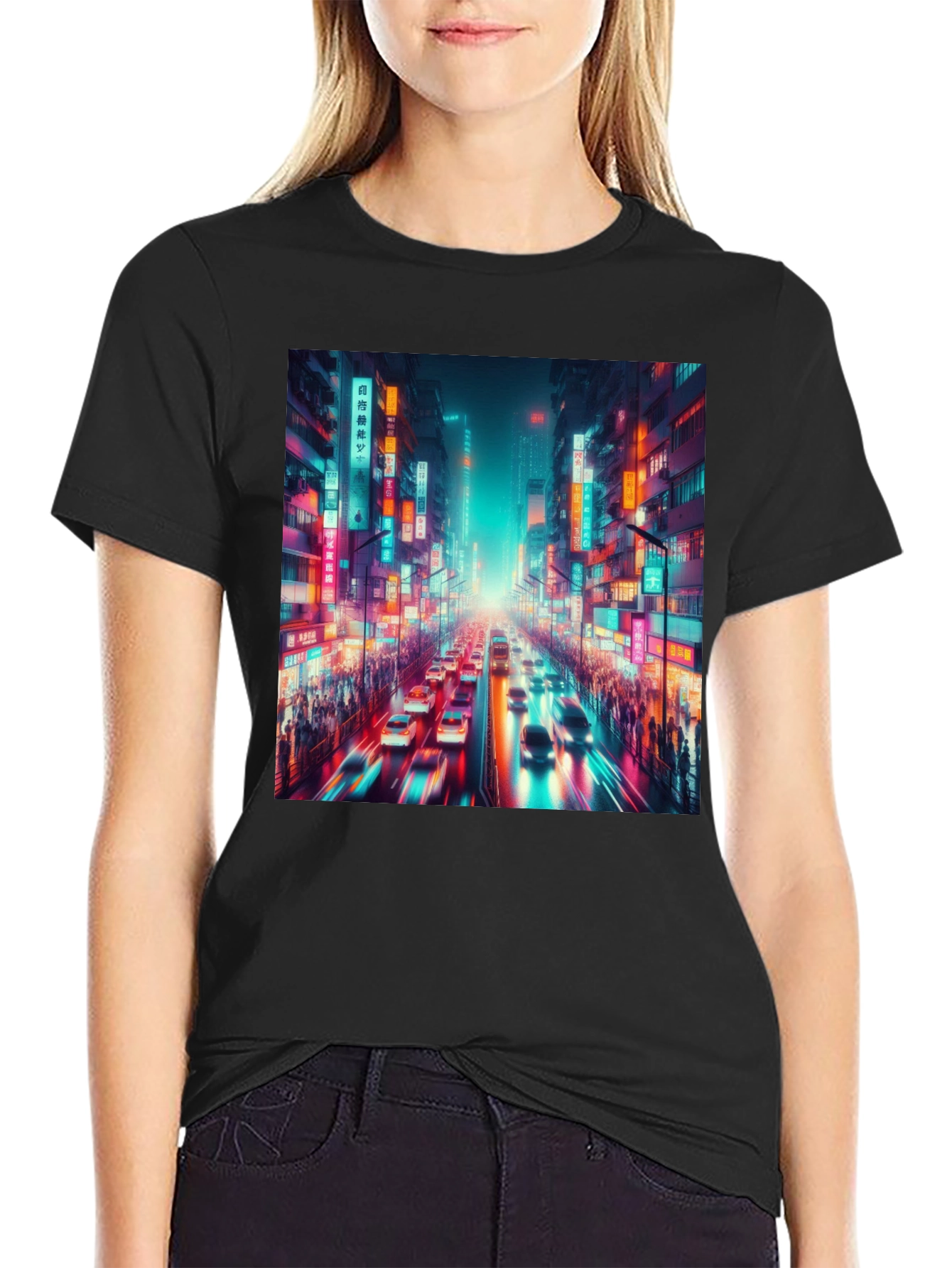 Neon Cityscape T-Shirt