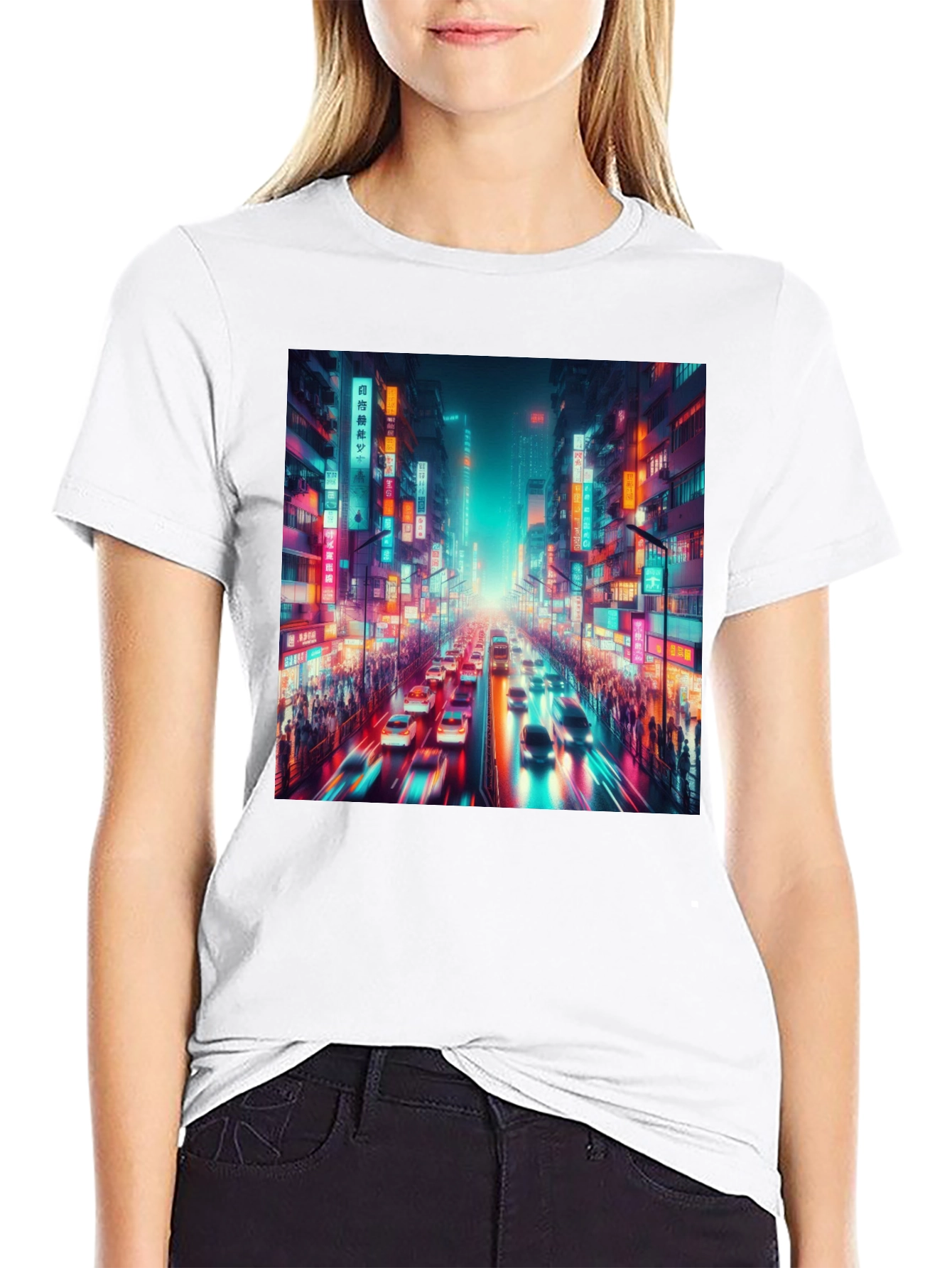 Neon Cityscape T-Shirt