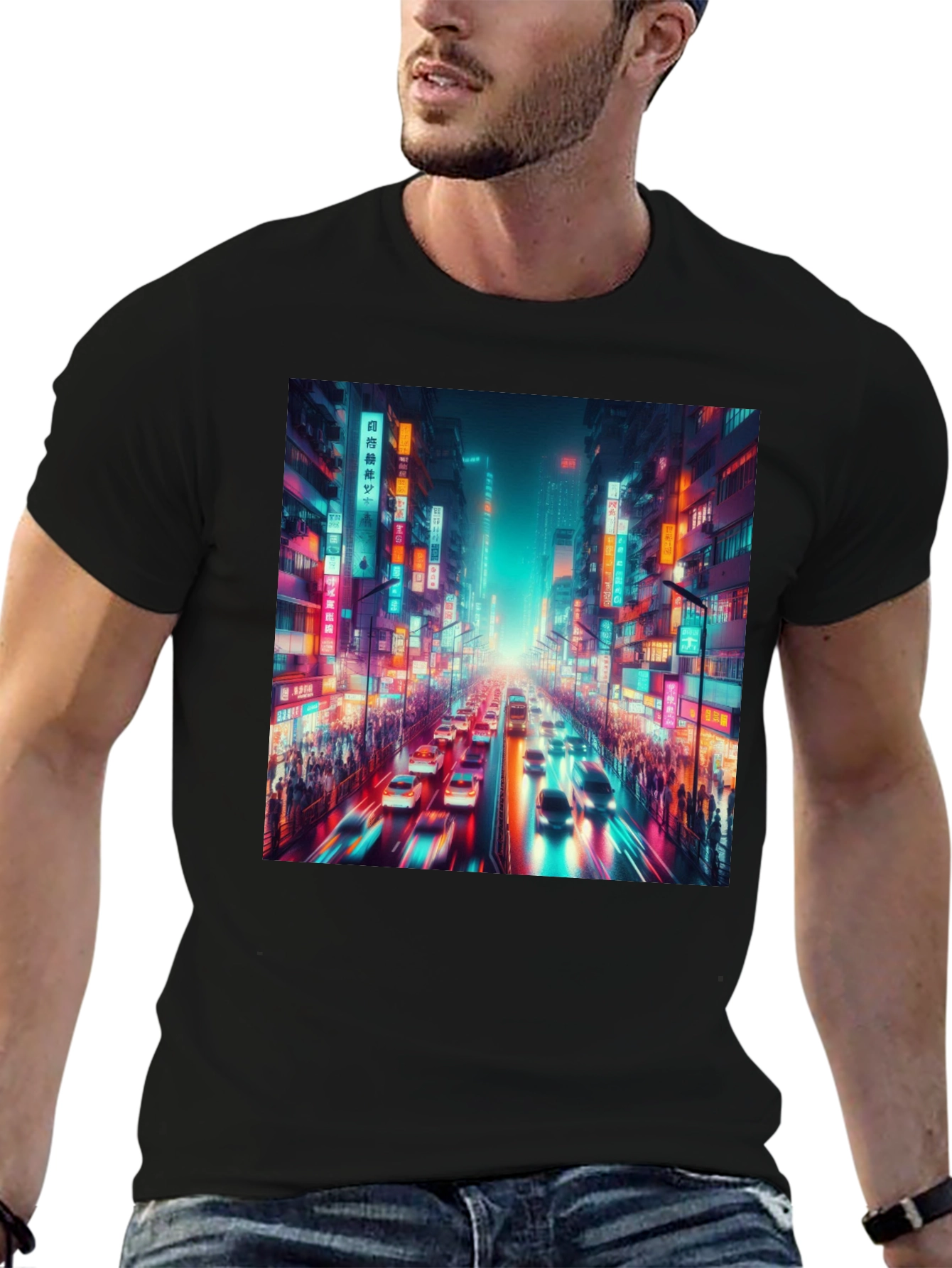 Neon Cityscape T-Shirt