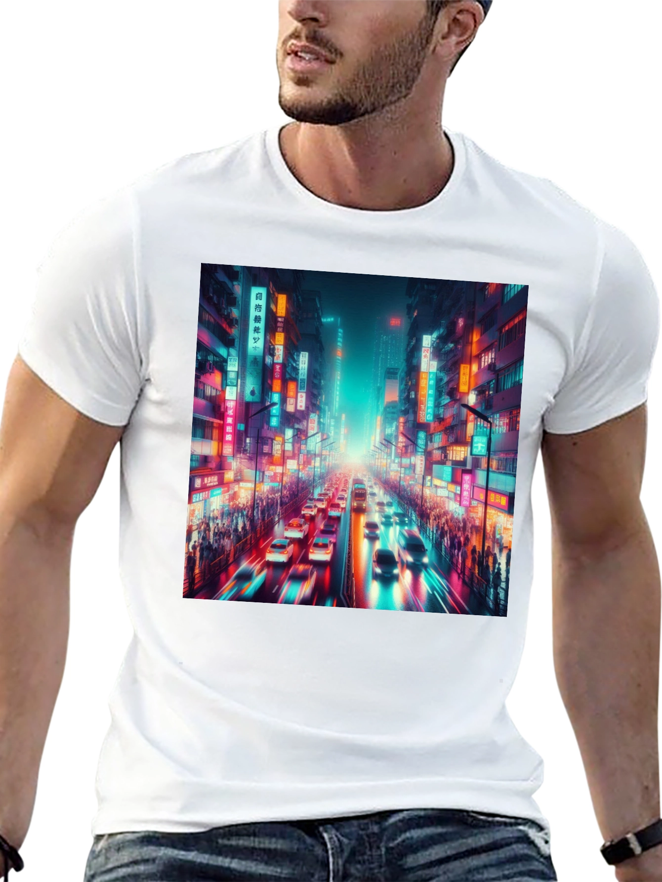 Neon Cityscape T-Shirt