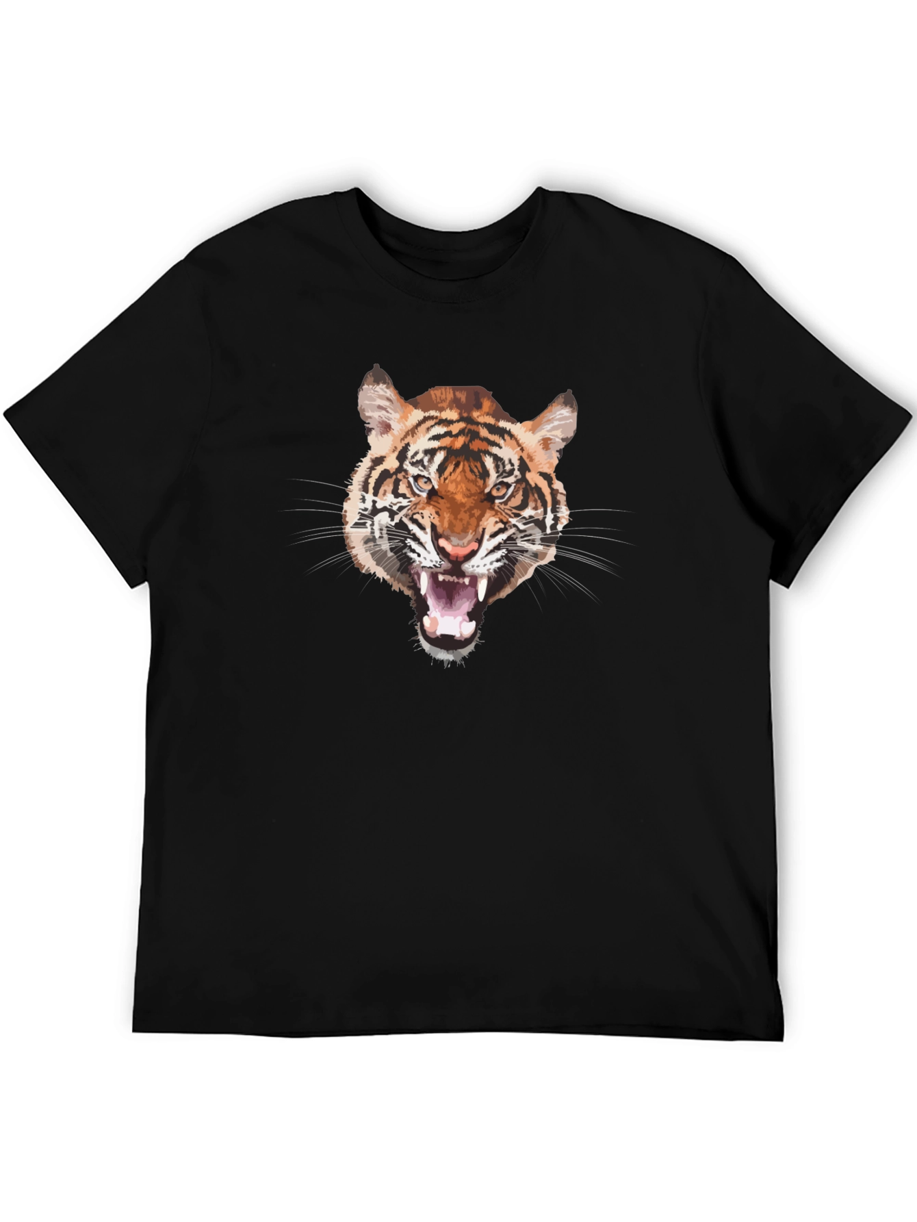 Bold Tiger Graphic T-Shirt - Mens Black Tee