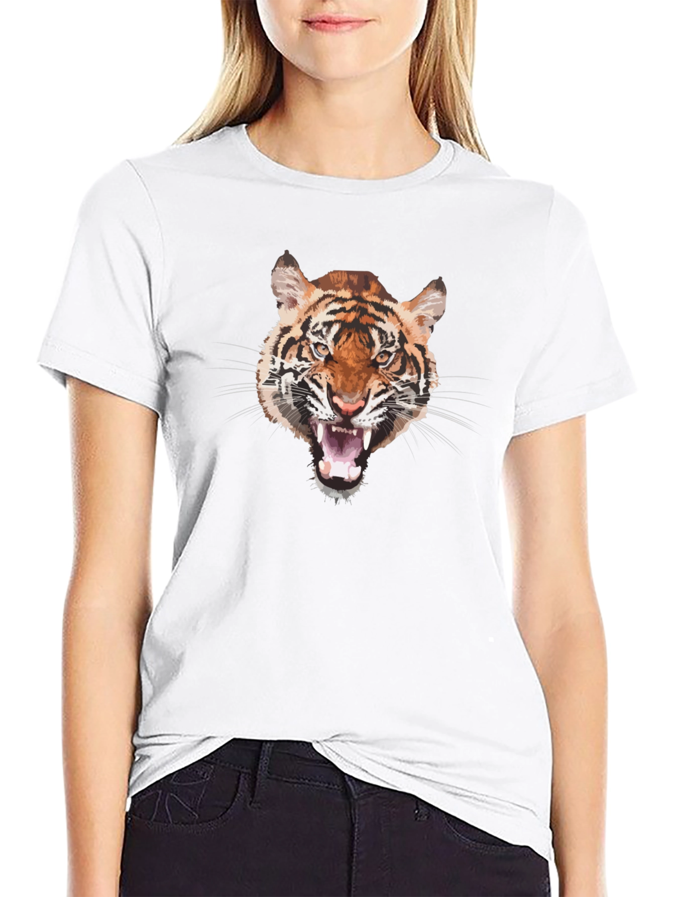 Bold Tiger Graphic T-Shirt - Mens Black Tee