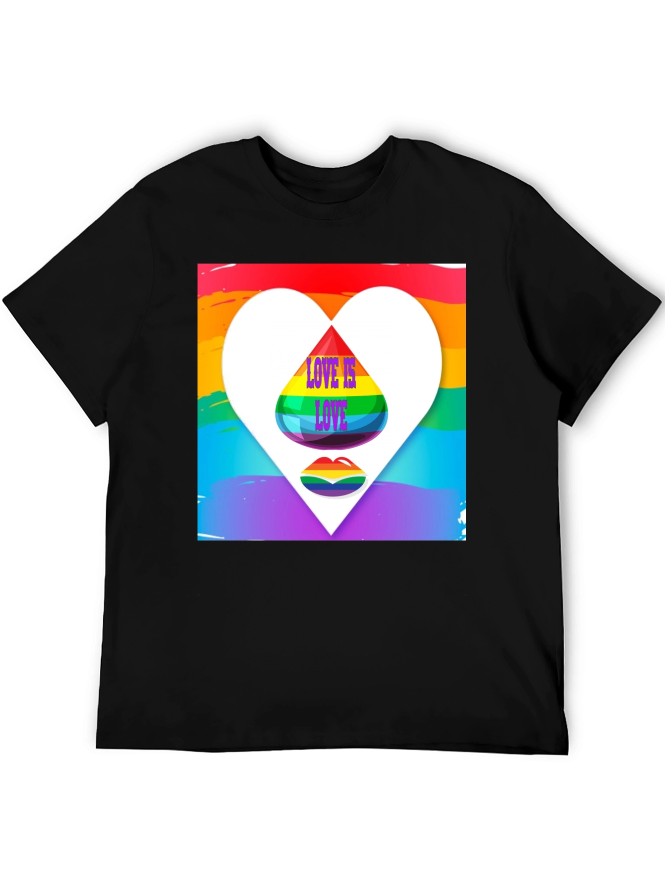 Love is Love Rainbow Heart Graphic Tee