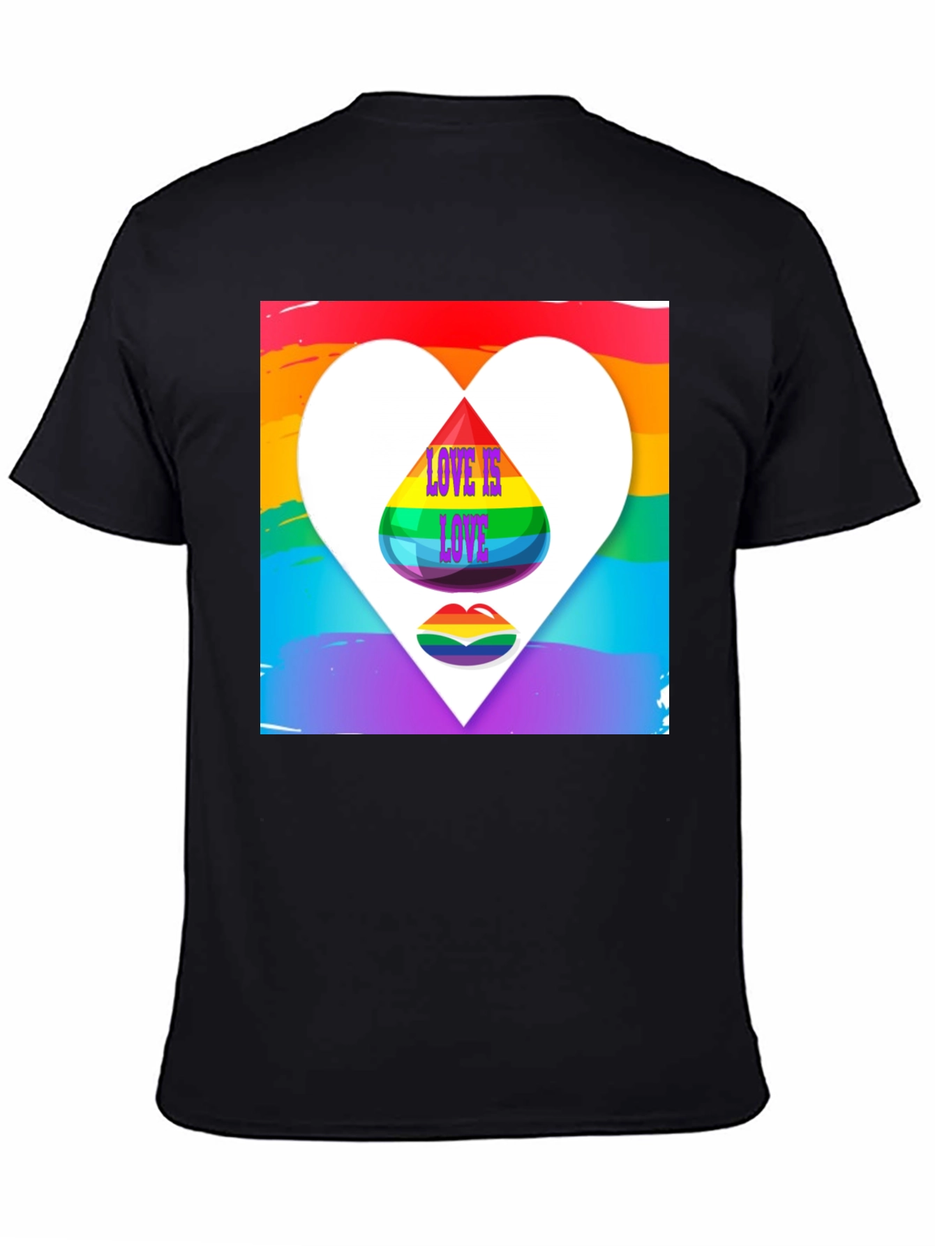 Love is Love Rainbow Heart Graphic Tee