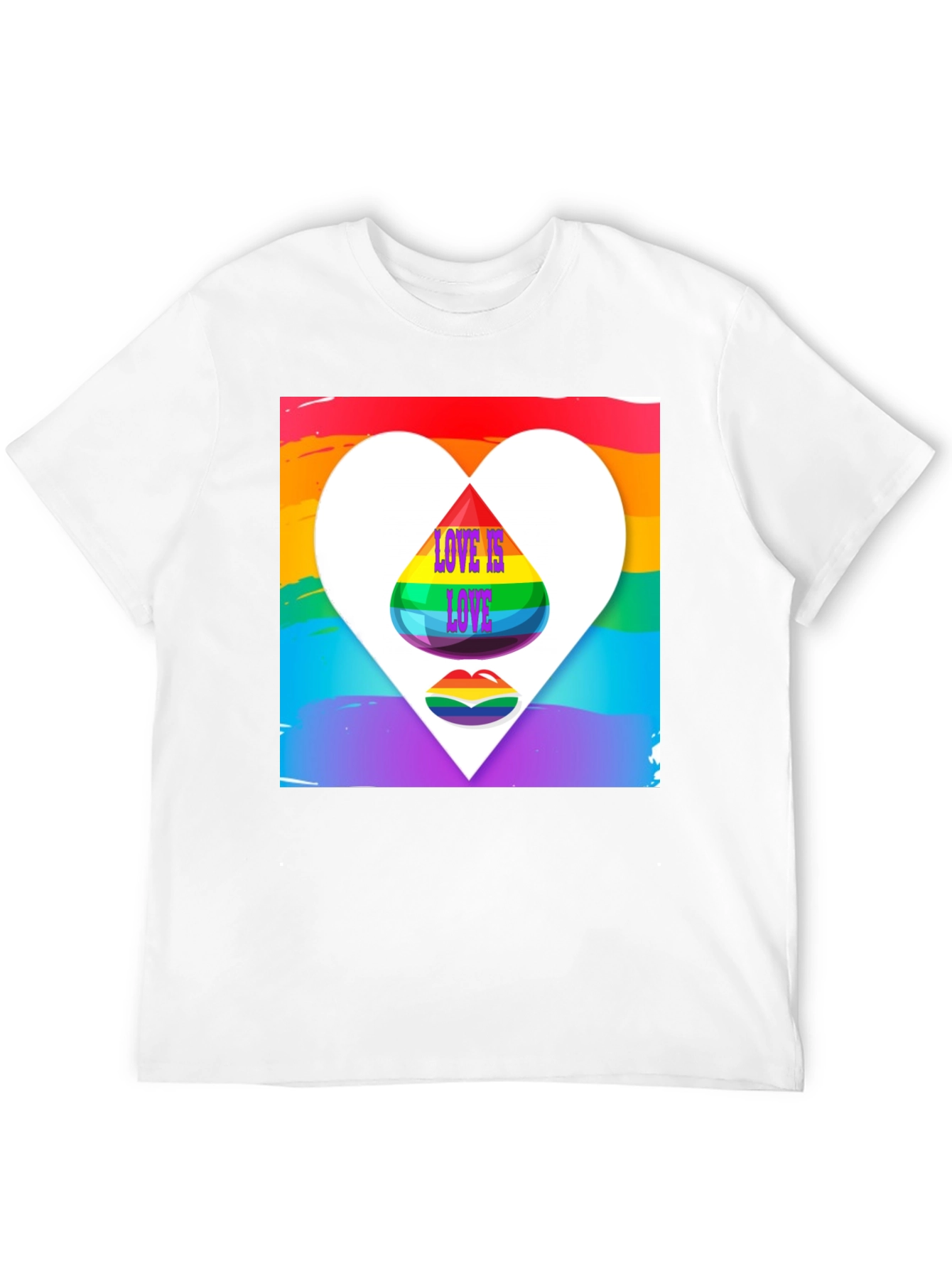 Love is Love Rainbow Heart Graphic Tee