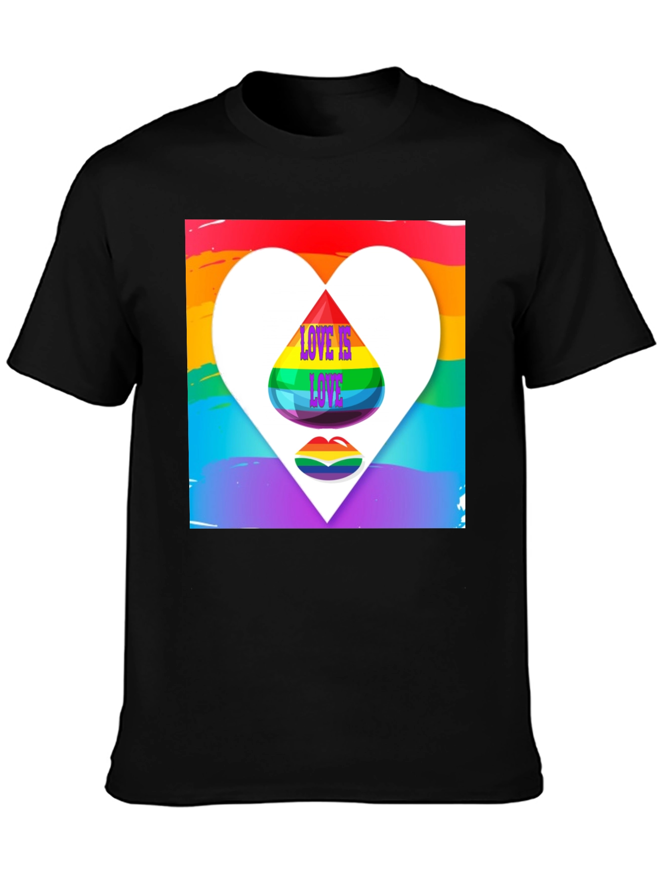 Love is Love Rainbow Heart Graphic Tee