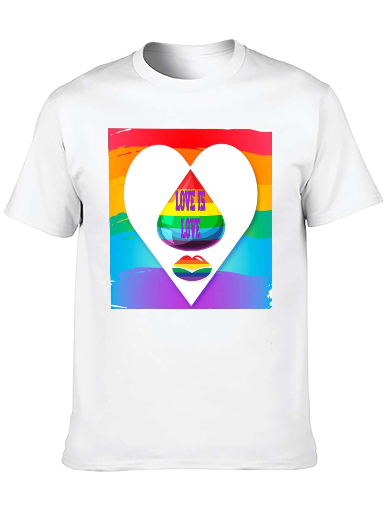 Love is Love Rainbow Heart Graphic Tee