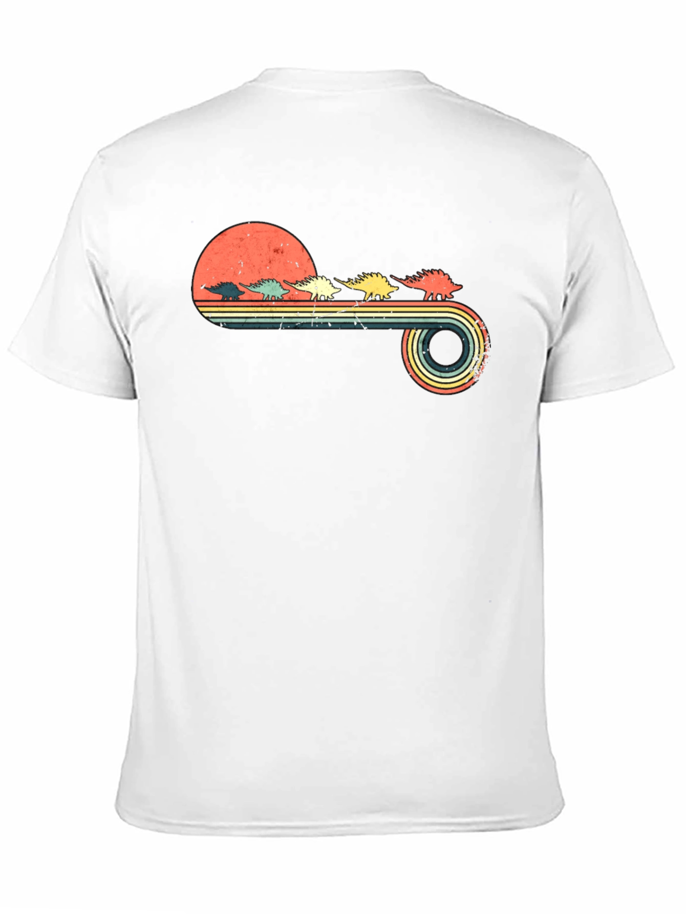 Retro Stegosaurus Sunset Graphic Tee