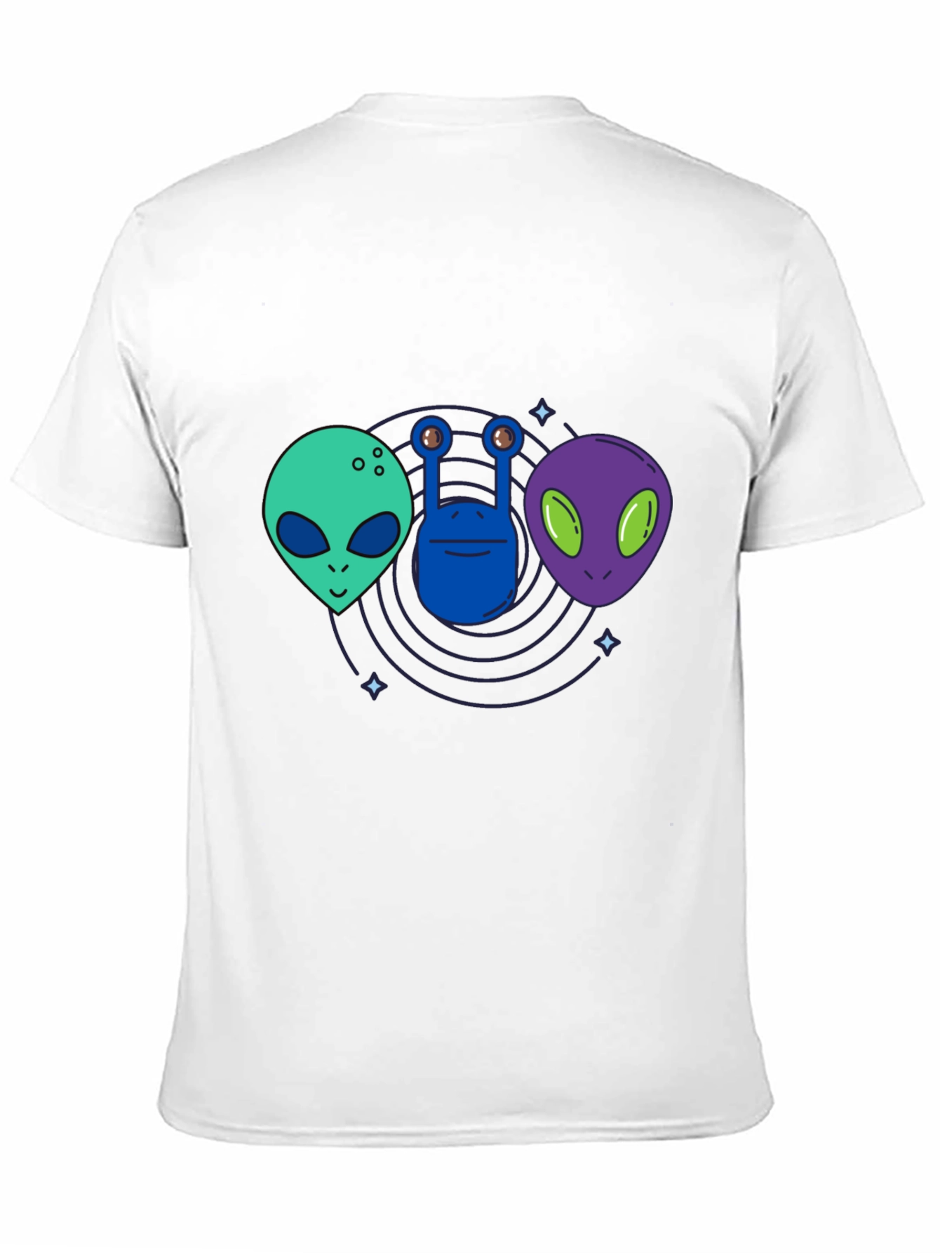 Alien Trio Black T-Shirt: Outer Space Graphic Tee