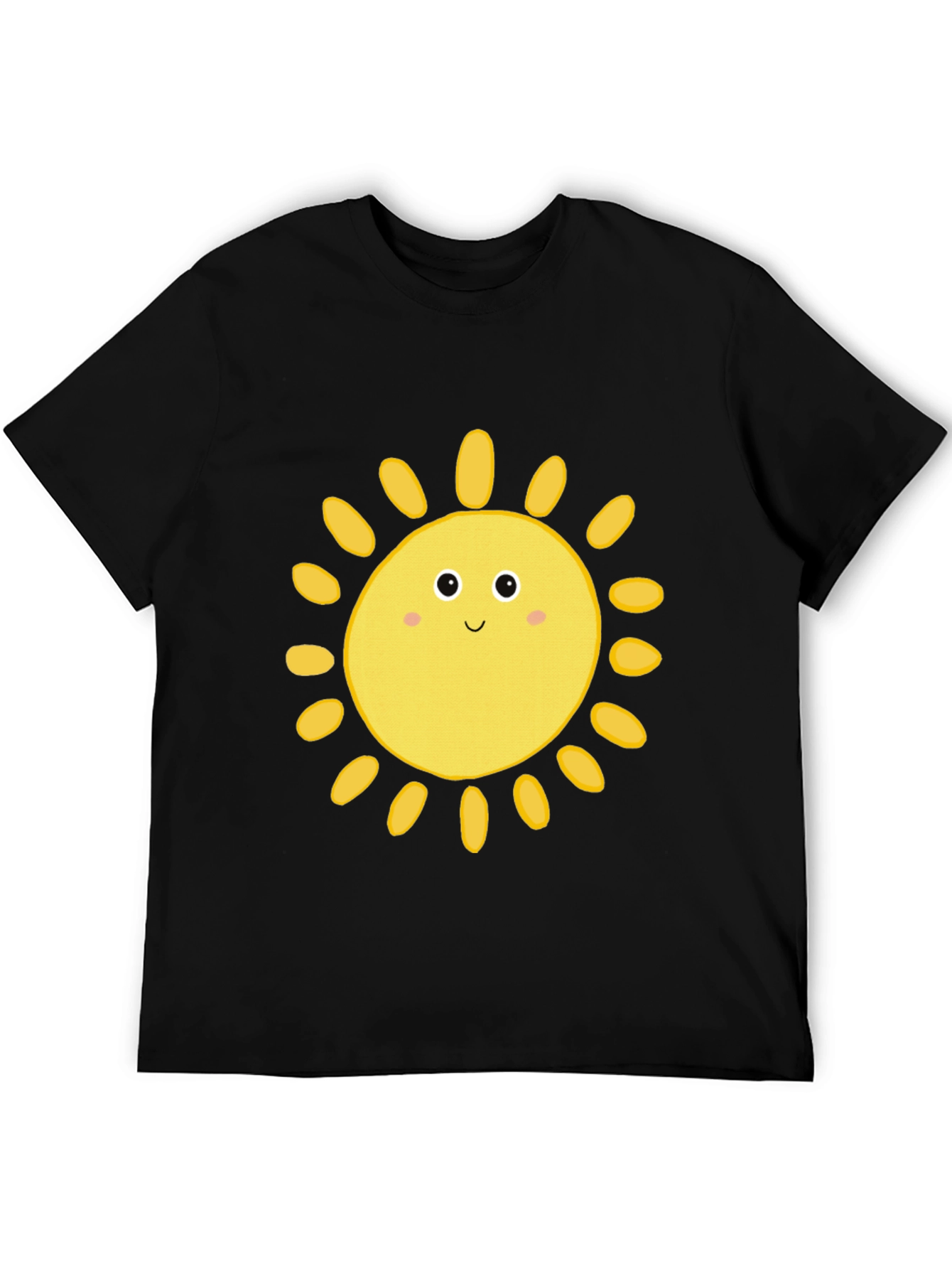 Smiling Sun Graphic T-Shirt - Black Casual Tee