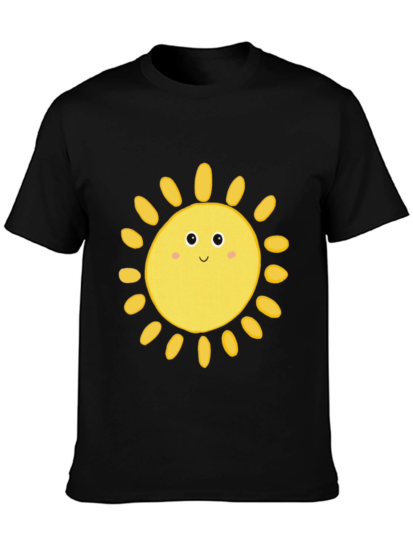 Smiling Sun Graphic T-Shirt - Black Casual Tee