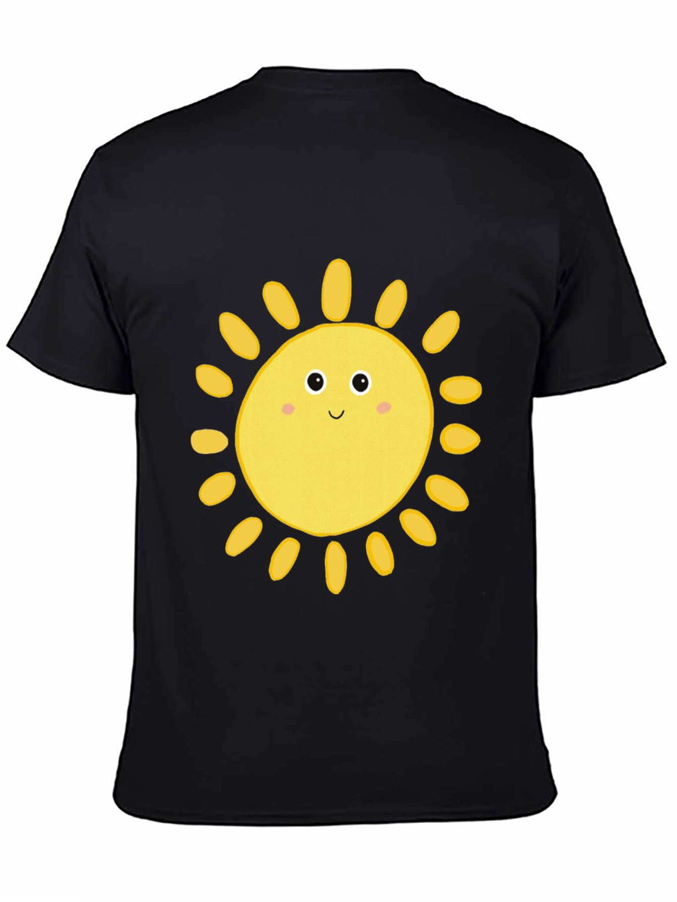 Smiling Sun Graphic T-Shirt - Black Casual Tee